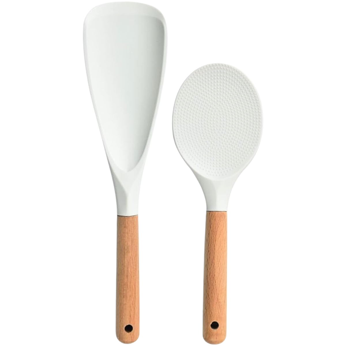 Foto 1 | Duo Cuchara Y Pala Cocina Arroz Alimentos Silicona Y Madera
