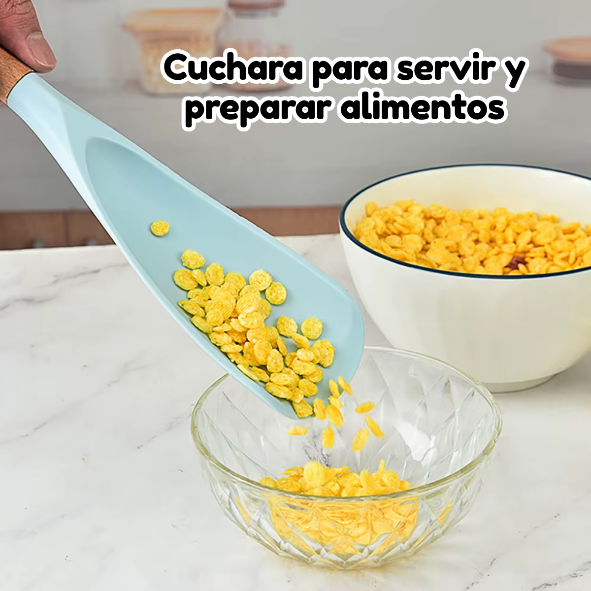 Foto 5 | Duo Cuchara Y Pala Cocina Arroz Alimentos Silicona Y Madera