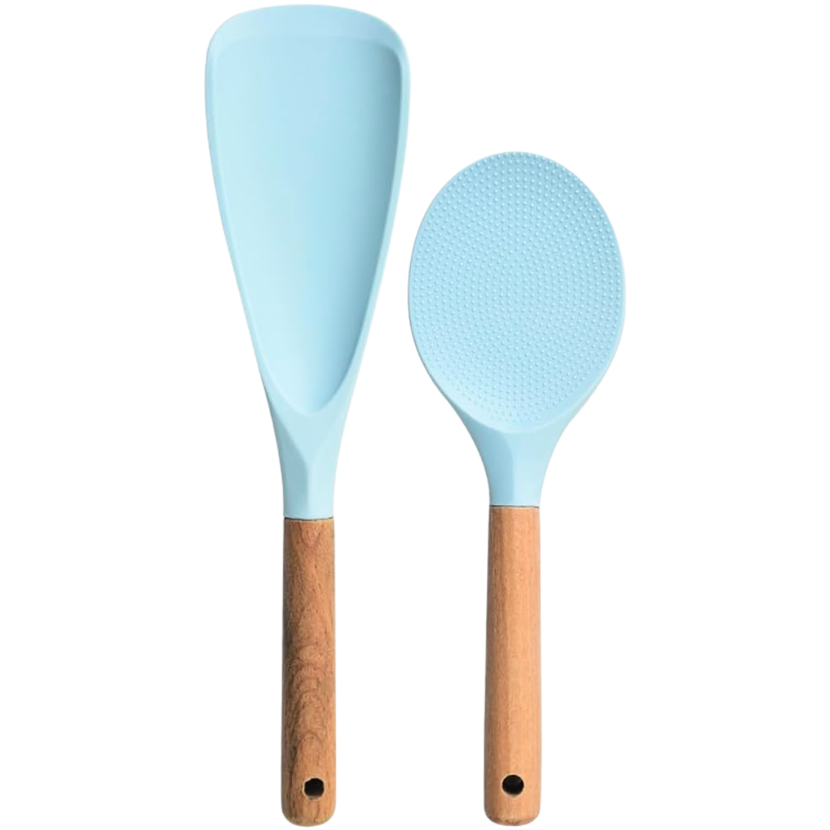 Foto 1 | Duo Cuchara Y Pala Cocina Arroz Alimentos Silicona Y Madera