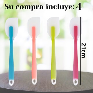 Foto 5 | 4 Espátulas Miserable Silicon Reposteria Cocina Decorar 21cm