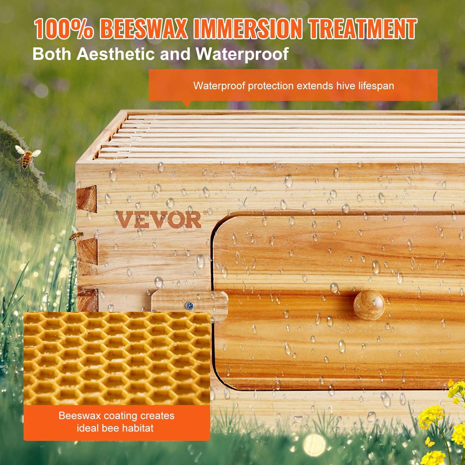 Foto 5 pulgar | Caja Para Colmenas Beehive Vevor, Tamaño Mediano, Tamaño Super Bee, De 10 Marcos, Con Ventanas - Venta Internacional.