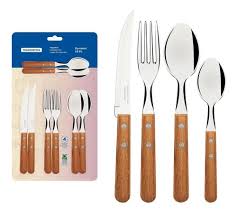 Juego De Cubiertos Tramontina 32200373 Dynamic 16 Pzas Acero Inox Mango De Madera