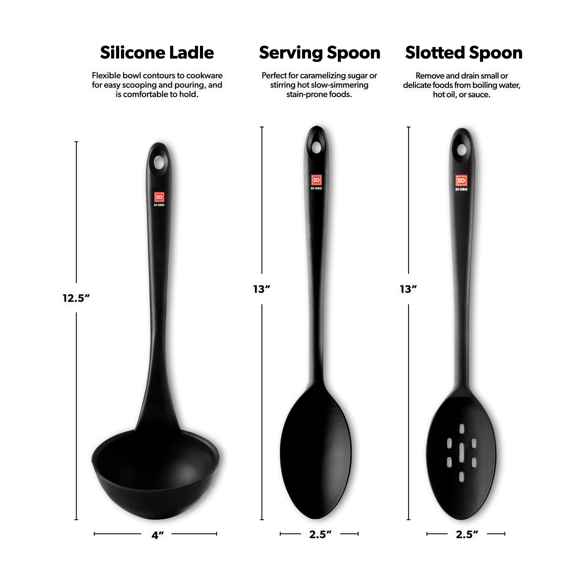 Foto 6 pulgar | Utensil Set Di Oro Con Cucharones Y Cucharas De Silicona Para Cocinar - Venta Internacional.