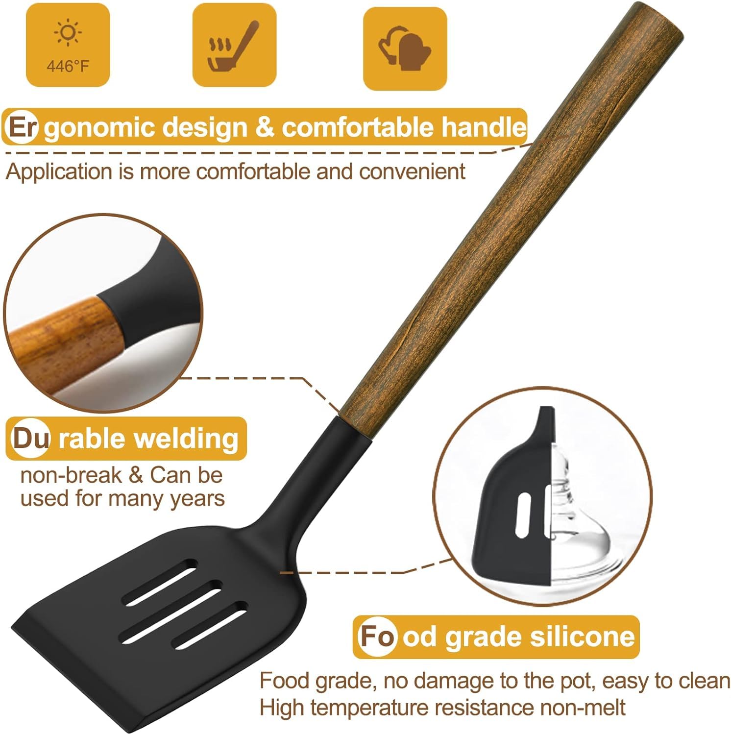 Foto 8 pulgar | Juego De Utensilios De Cocina Umite Chef De 8 Piezas Con Asas De Acacia - Venta Internacional.