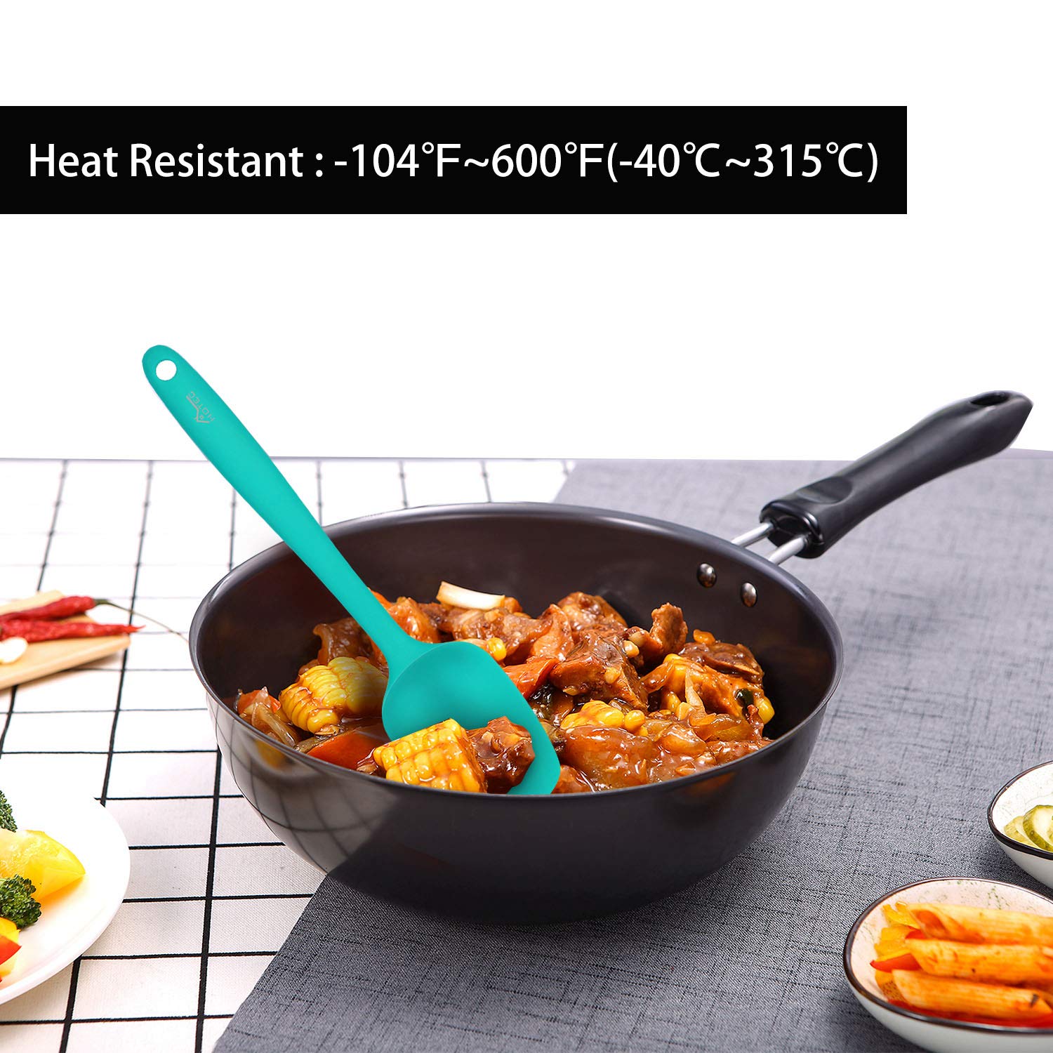 Foto 5 pulgar | Juego De Espátulas De Goma De Silicona Hotec, Altamente Resistentes Al Calor, Sin Bpa - Venta Internacional.