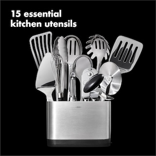 Foto 4 | Juego De Utensilios Oxo Steel De 15 Piezas De Acero Inoxidable Con Soporte - Venta Internacional.