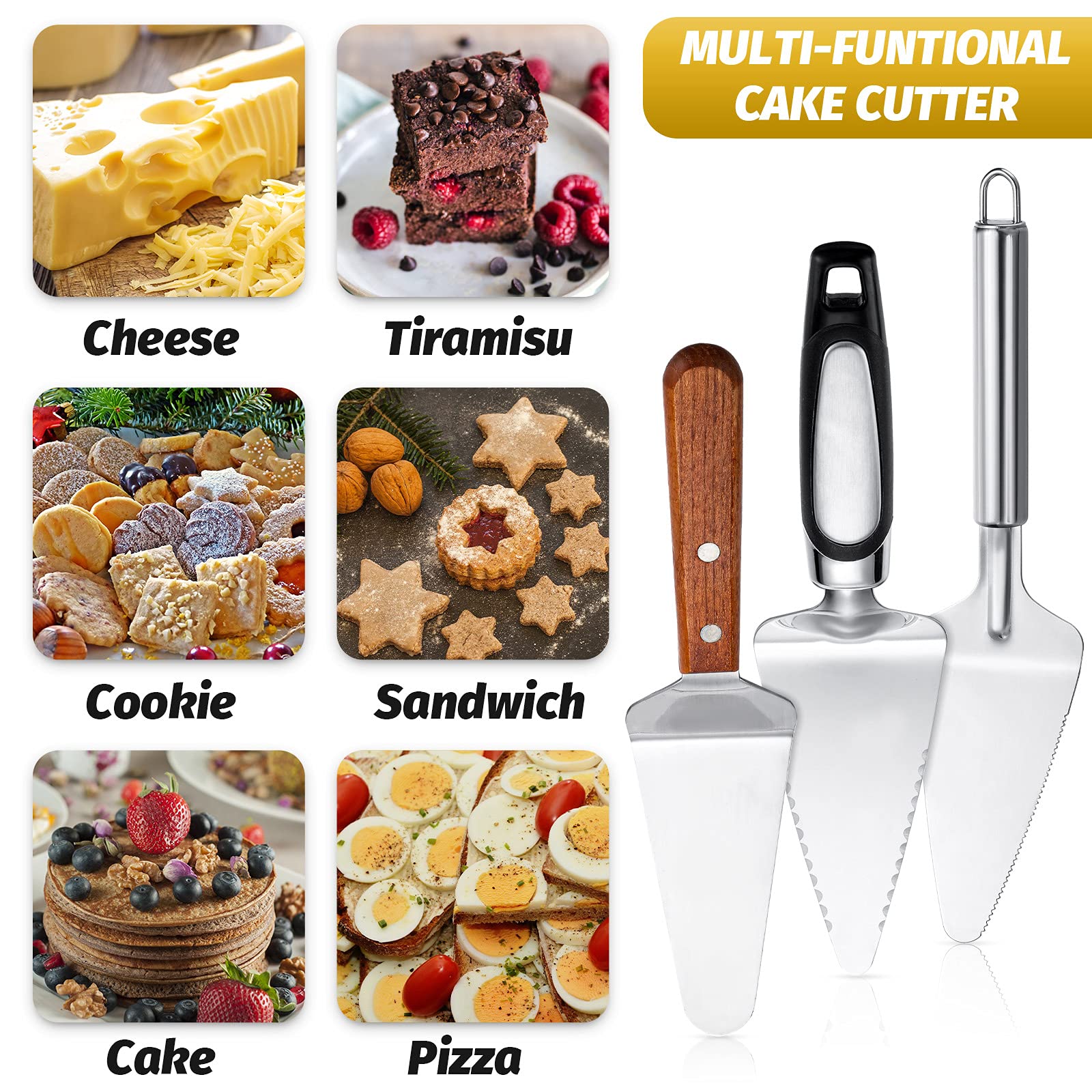Foto 7 pulgar | Juego De Servidores Pie Patelai De Acero Inoxidable Con Mango Cómodo - Venta Internacional.