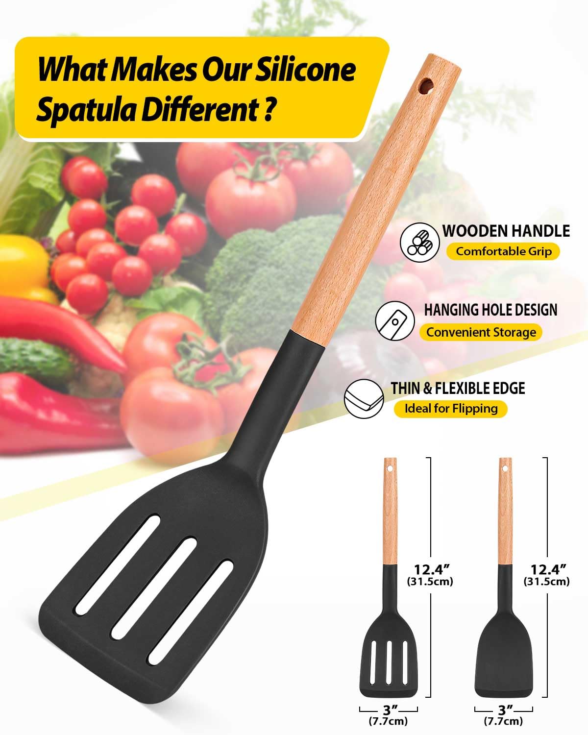 Foto 2 | Espátula De Cocina Bundlepro De Silicona Resistente Al Calor, Juego De 2 - Venta Internacional.