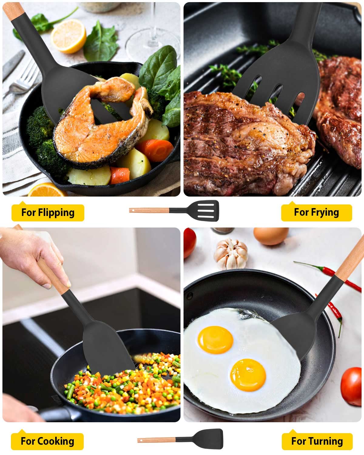 Foto 3 | Espátula De Cocina Bundlepro De Silicona Resistente Al Calor, Juego De 2 - Venta Internacional.
