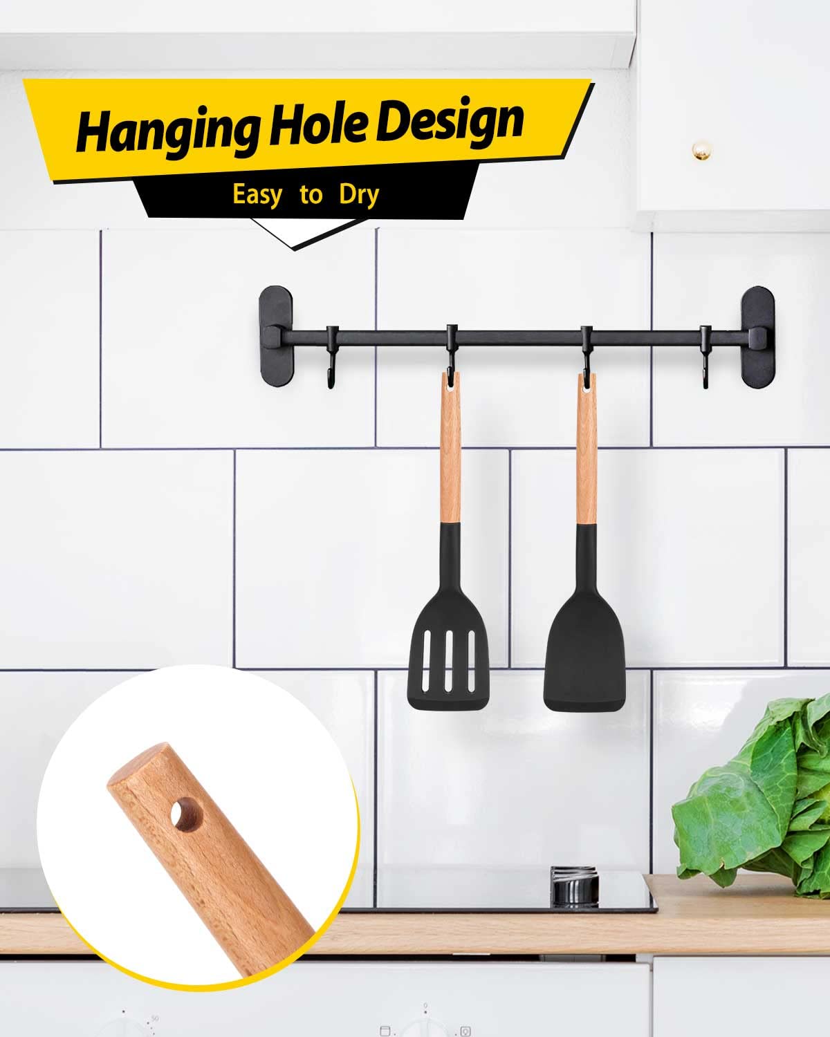 Foto 5 pulgar | Espátula De Cocina Bundlepro De Silicona Resistente Al Calor, Juego De 2 - Venta Internacional.