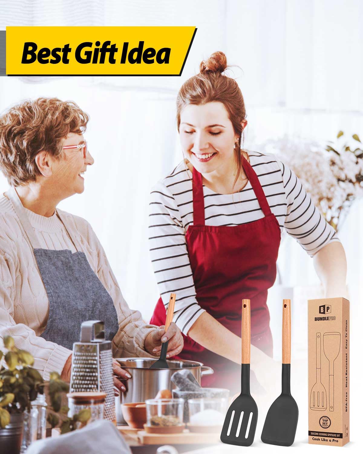Foto 7 | Espátula De Cocina Bundlepro De Silicona Resistente Al Calor, Juego De 2 - Venta Internacional.