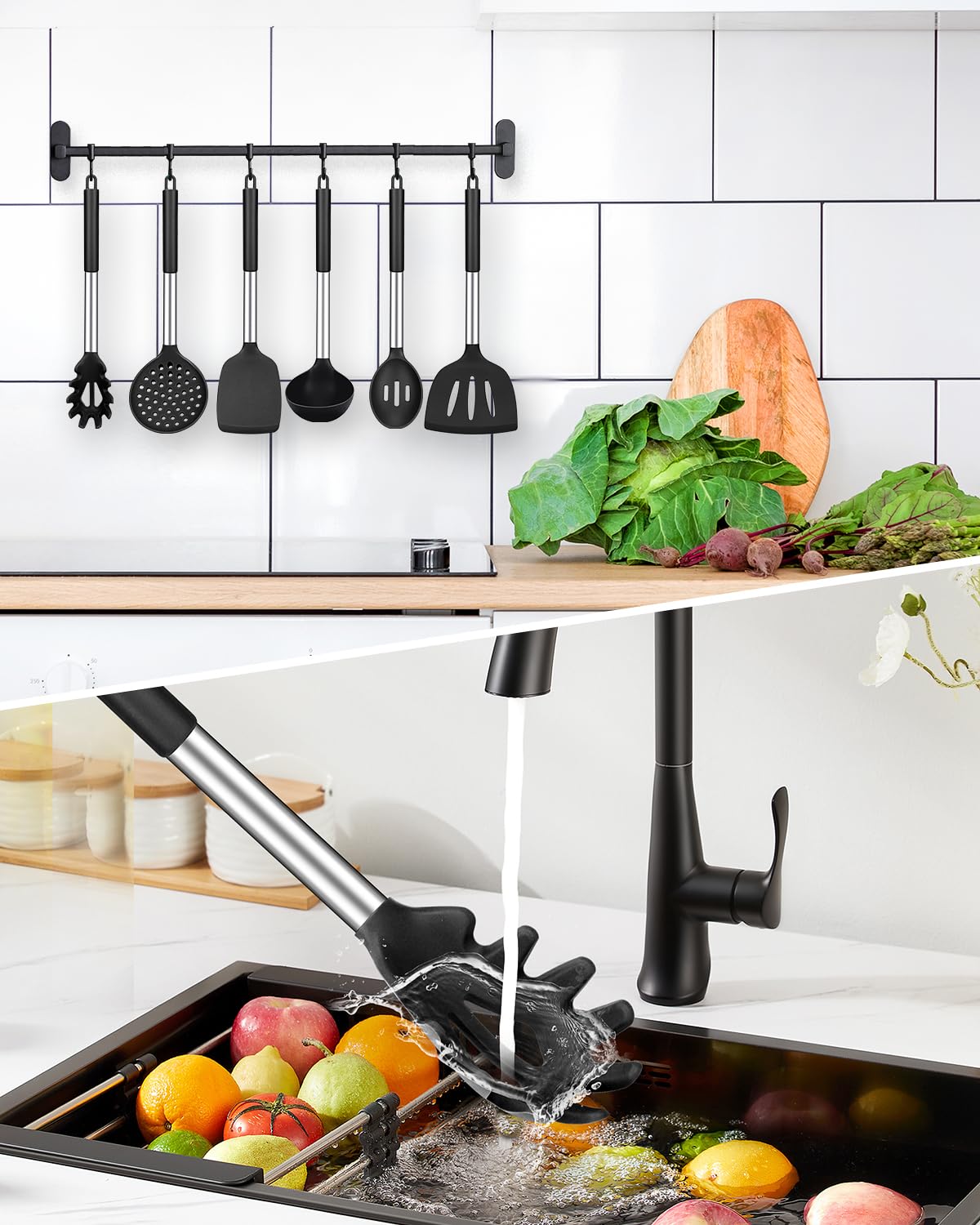 Foto 6 pulgar | Juego De Utensilios De Cocina Bundlepro De Silicona, 8 Piezas Con Juego De Acero Inoxidable - Venta Internacional.
