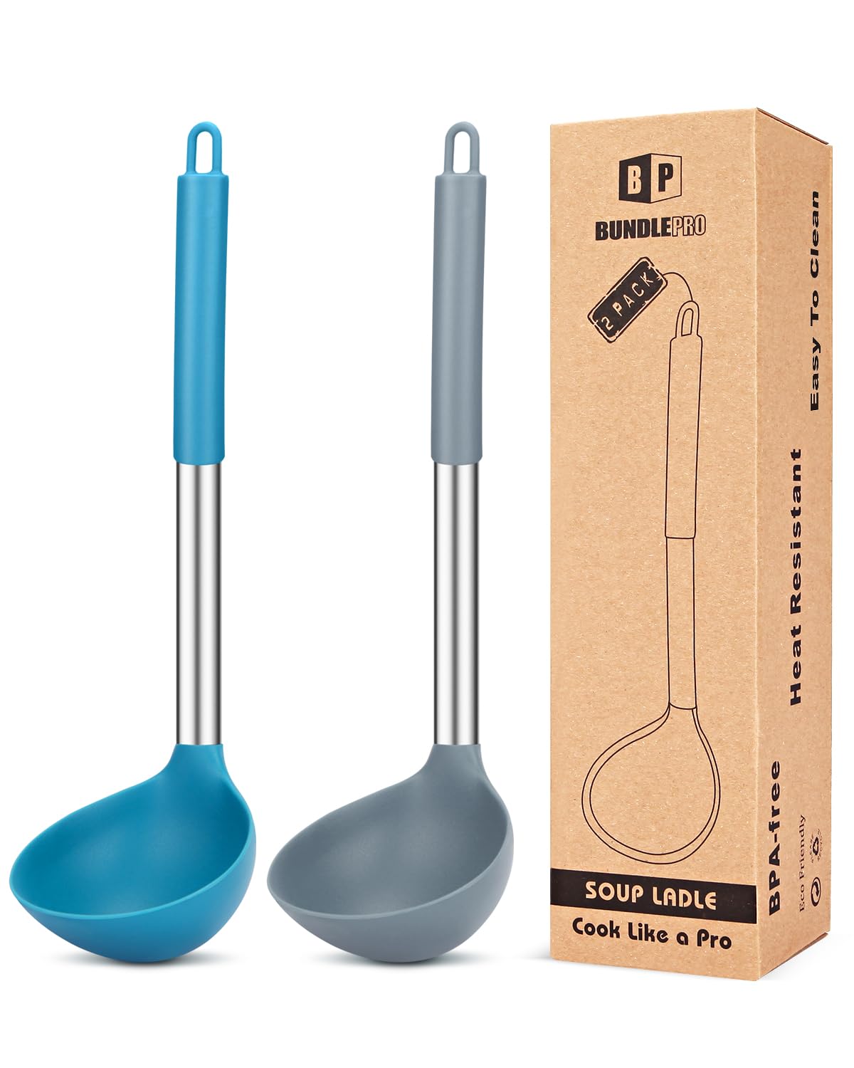 Foto 2 pulgar | Ladle Spoon Bundlepro, Paquete De 2 Unidades, Silicona, Muy Resistentes Al Calor - Venta Internacional.