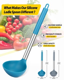 Foto 2 | Ladle Spoon Bundlepro, Paquete De 2 Unidades, Silicona, Muy Resistentes Al Calor - Venta Internacional.