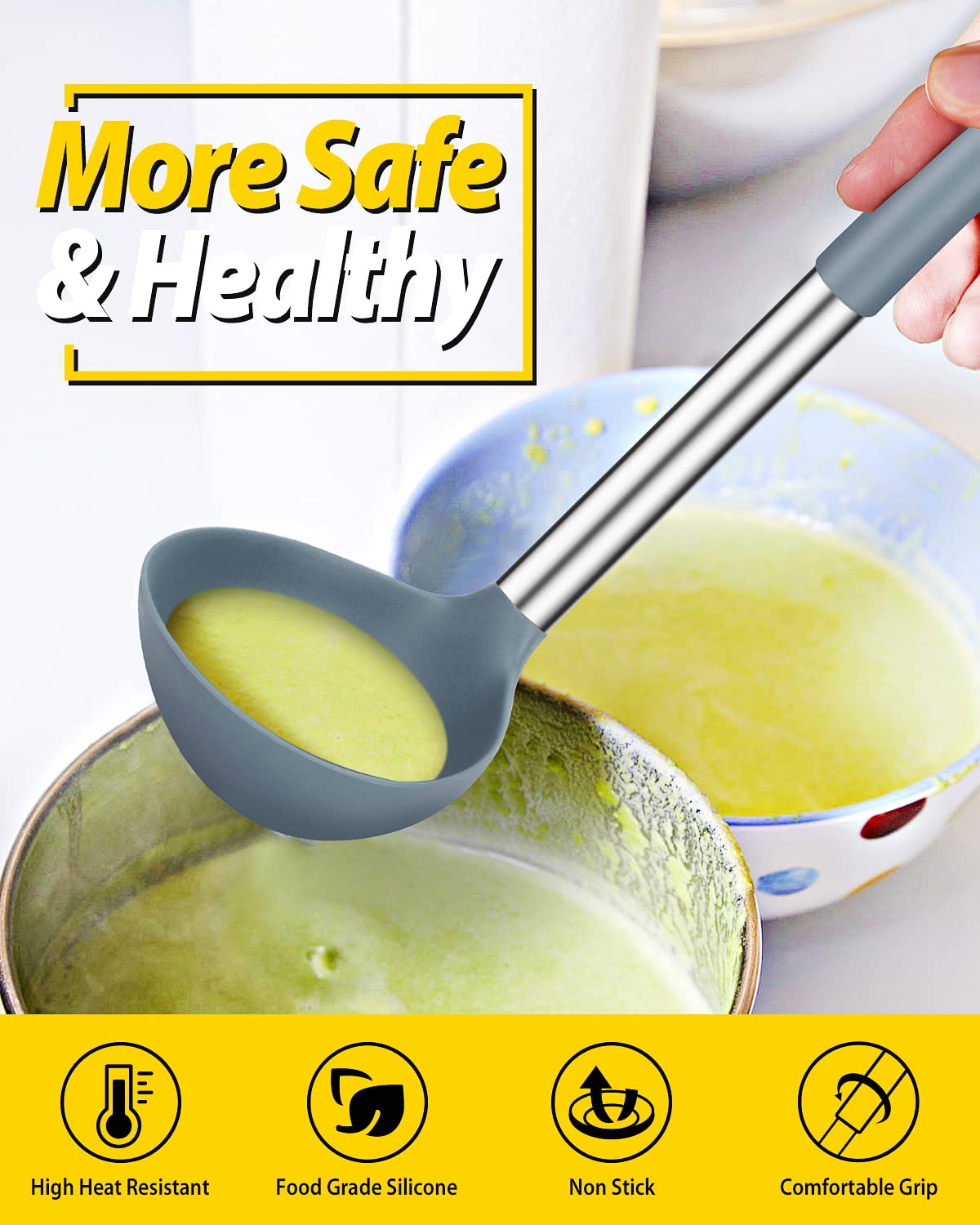 Foto 5 pulgar | Ladle Spoon Bundlepro, Paquete De 2 Unidades, Silicona, Muy Resistentes Al Calor - Venta Internacional.