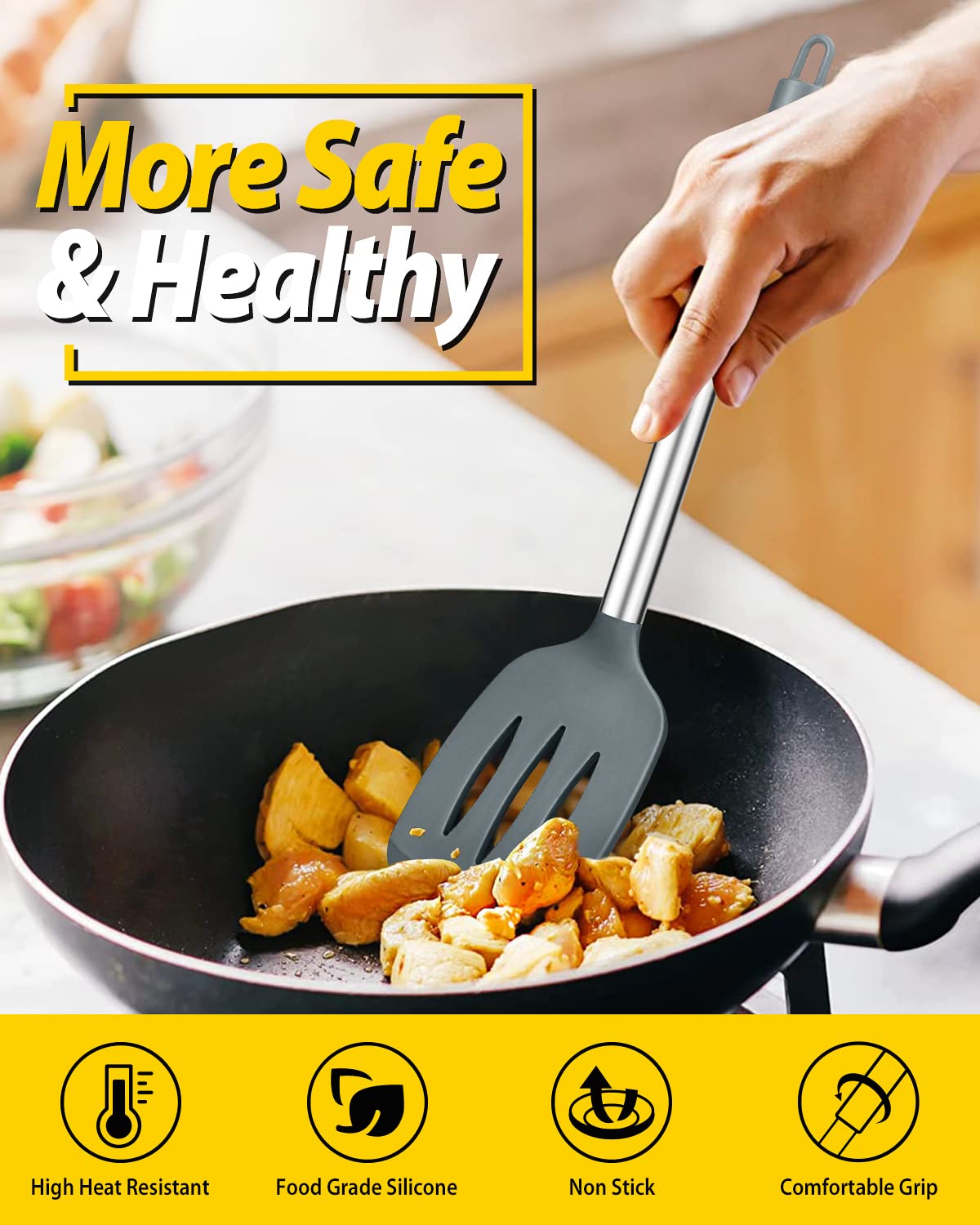 Foto 4 | Juego De Utensilios De Cocina Bundlepro, Silicona Antiadherente, 4 Piezas - Venta Internacional.