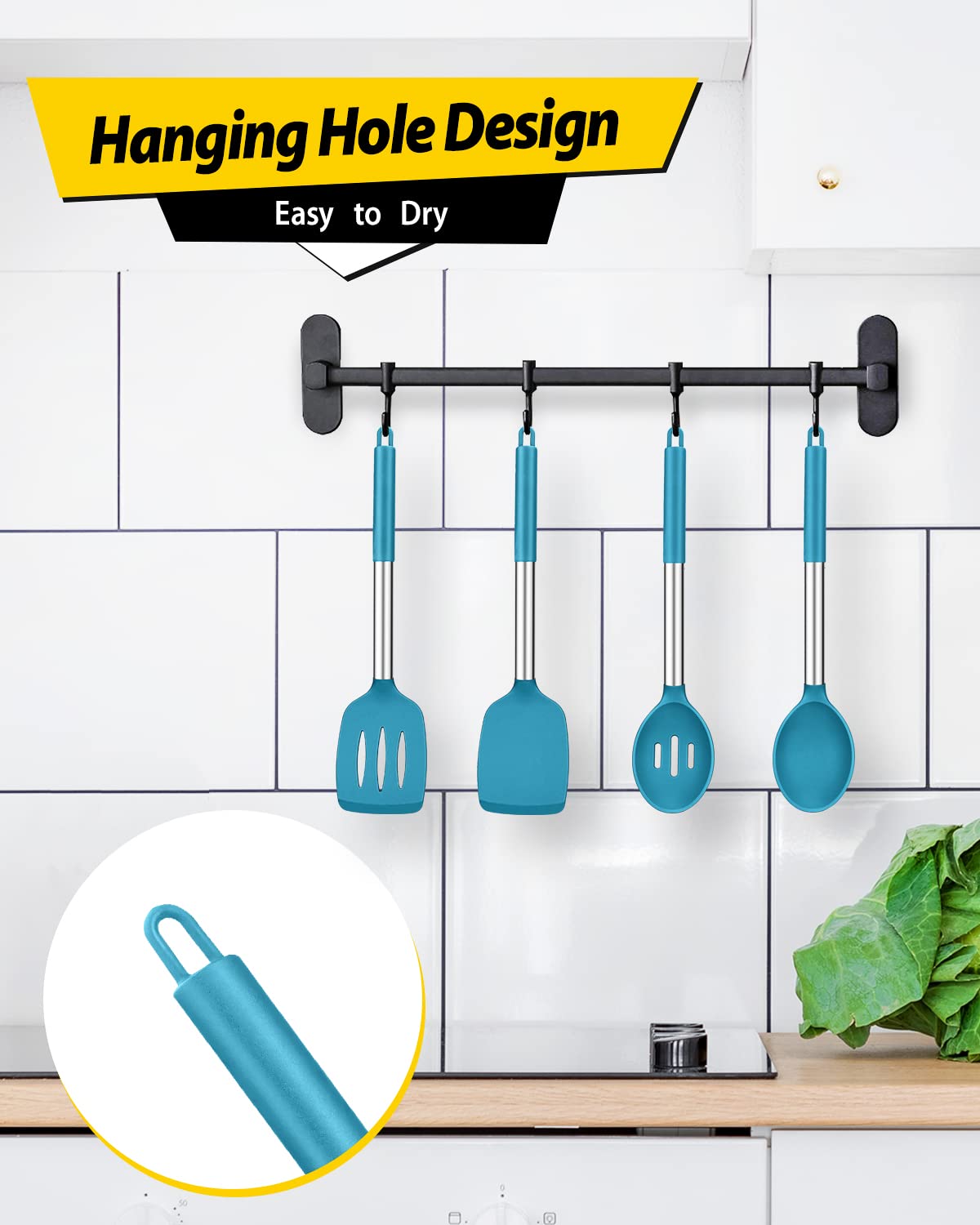 Foto 7 pulgar | Juego De Utensilios De Cocina Bundlepro, Silicona Antiadherente, 4 Piezas - Venta Internacional.