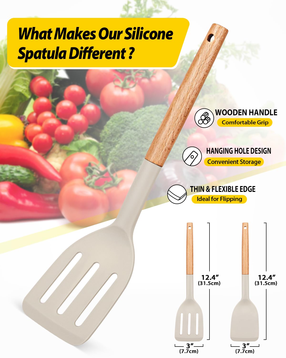 Foto 2 | Espátula De Cocina Bundlepro De Silicona Resistente Al Calor, Juego De 2 - Venta Internacional.