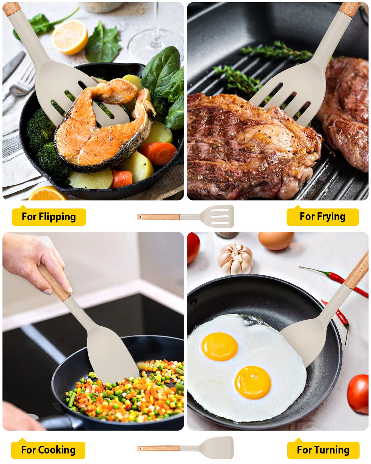 Foto 4 pulgar | Espátula De Cocina Bundlepro De Silicona Resistente Al Calor, Juego De 2 - Venta Internacional.