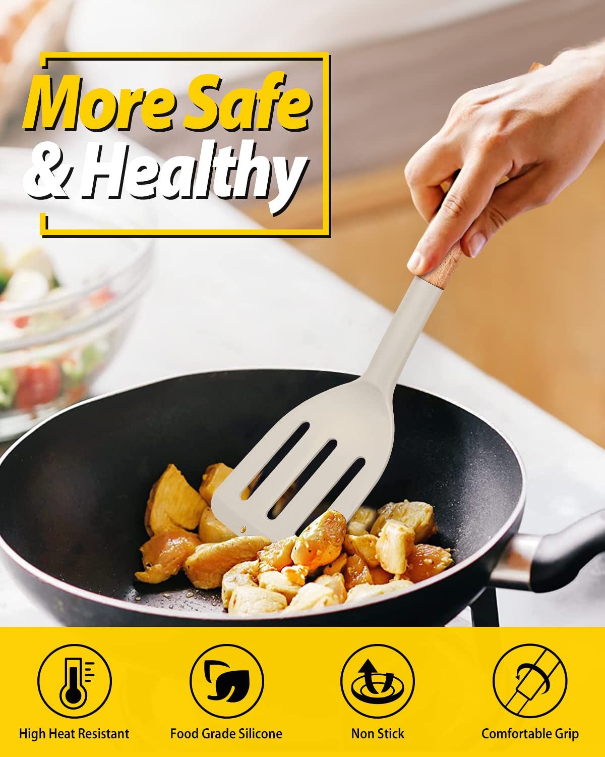 Foto 5 pulgar | Espátula De Cocina Bundlepro De Silicona Resistente Al Calor, Juego De 2 - Venta Internacional.