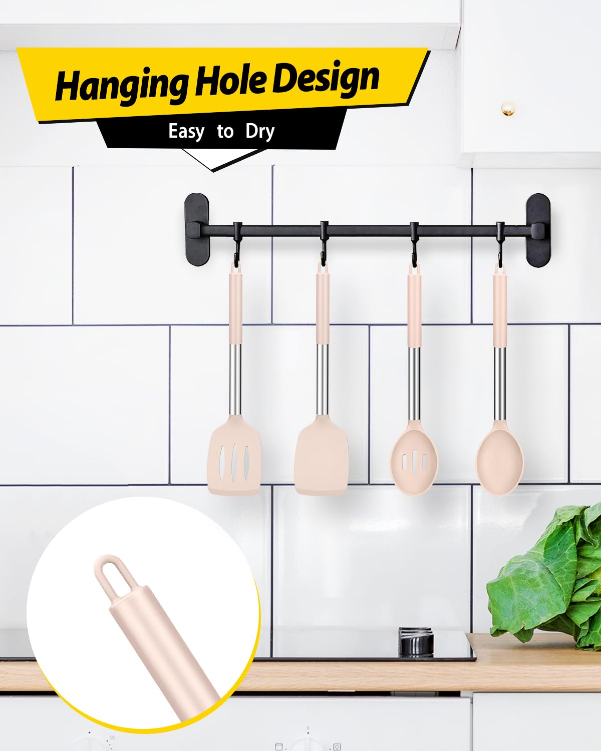 Foto 7 pulgar | Set De Utensilios De Cocina Bundlepro Silicone, 4 Piezas, Color Caqui - Venta Internacional.