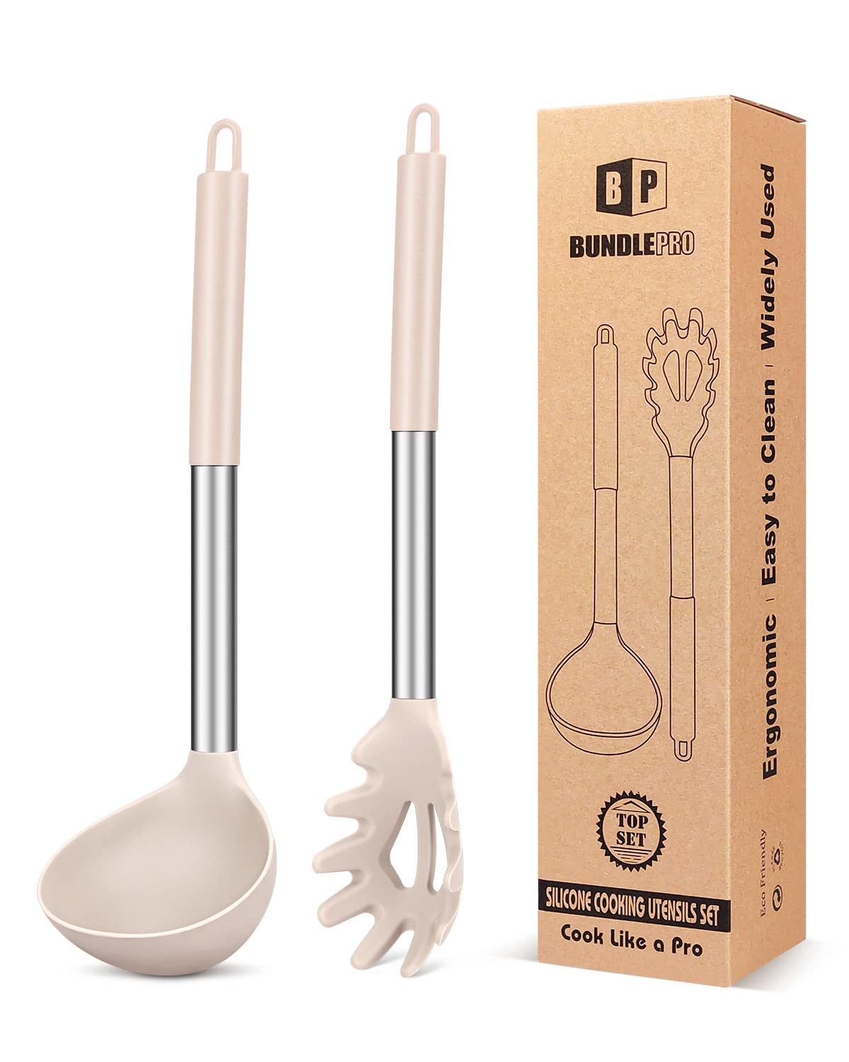 Foto 2 pulgar | Set De Utensilios De Cocina: Tenedor Y Cucharón De Silicona Para Pasta - Venta Internacional.