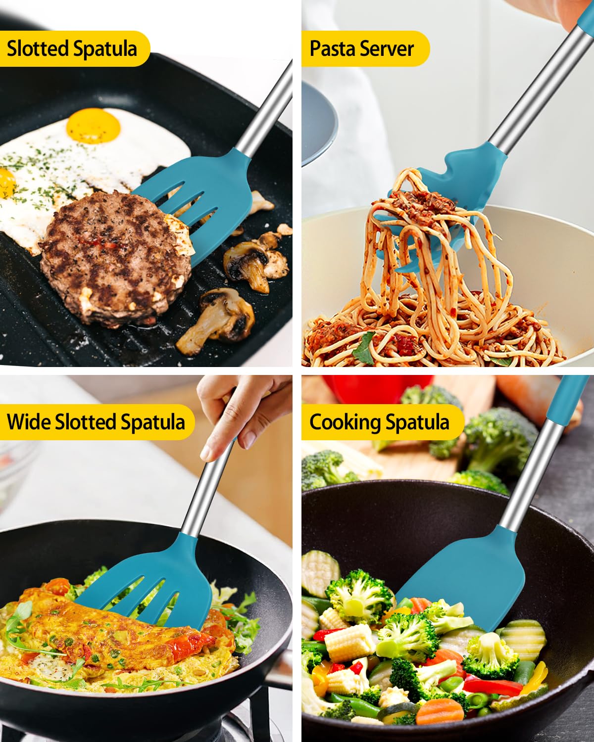 Foto 4 pulgar | Juego De Utensilios De Cocina Bundlepro Silicone 8 Piezas Con Acero Inoxidable - Venta Internacional.