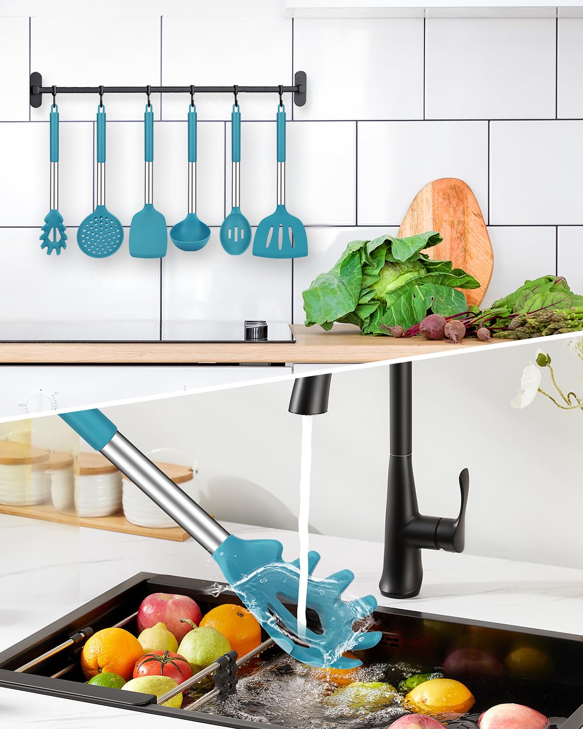 Foto 5 | Juego De Utensilios De Cocina Bundlepro Silicone 8 Piezas Con Acero Inoxidable - Venta Internacional.