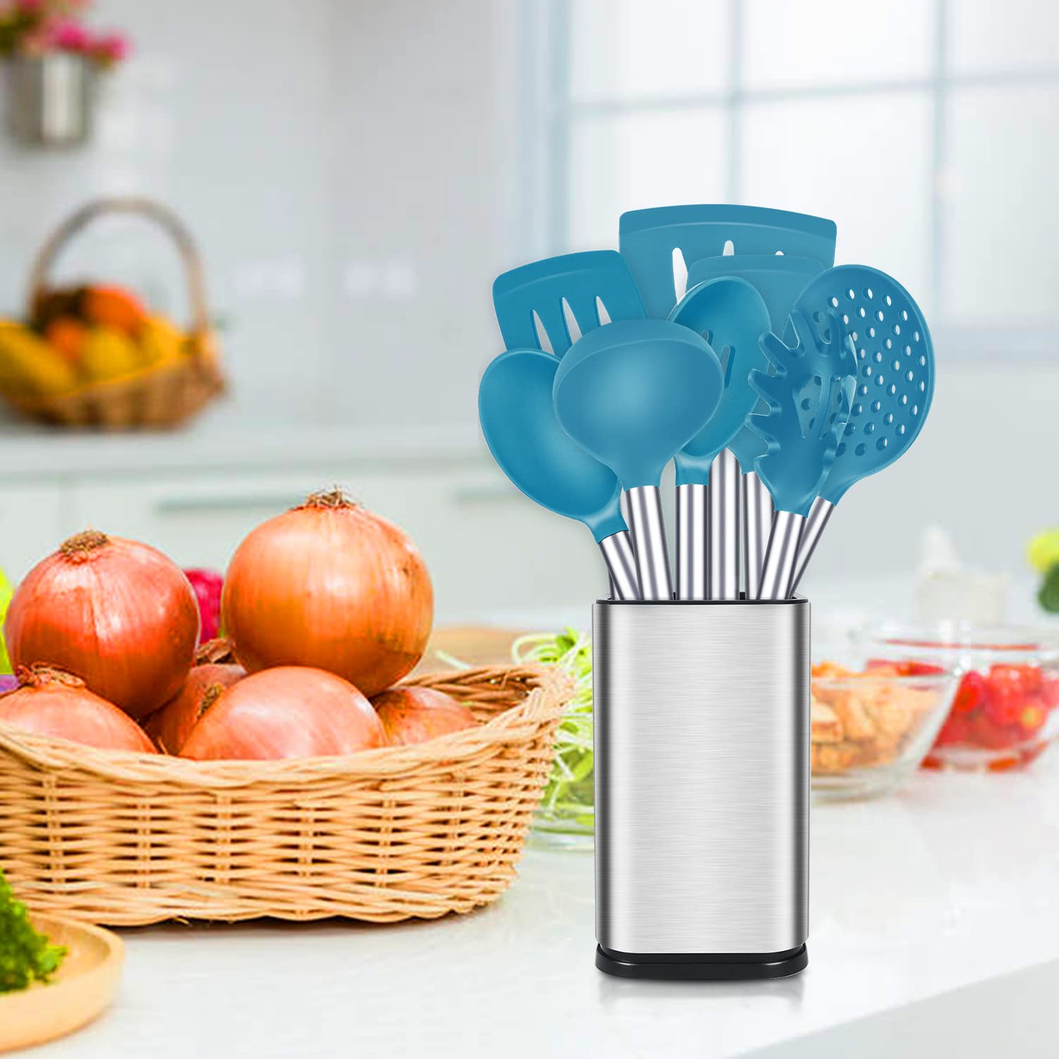 Foto 7 | Juego De Utensilios De Cocina Bundlepro Silicone 8 Piezas Con Acero Inoxidable - Venta Internacional.