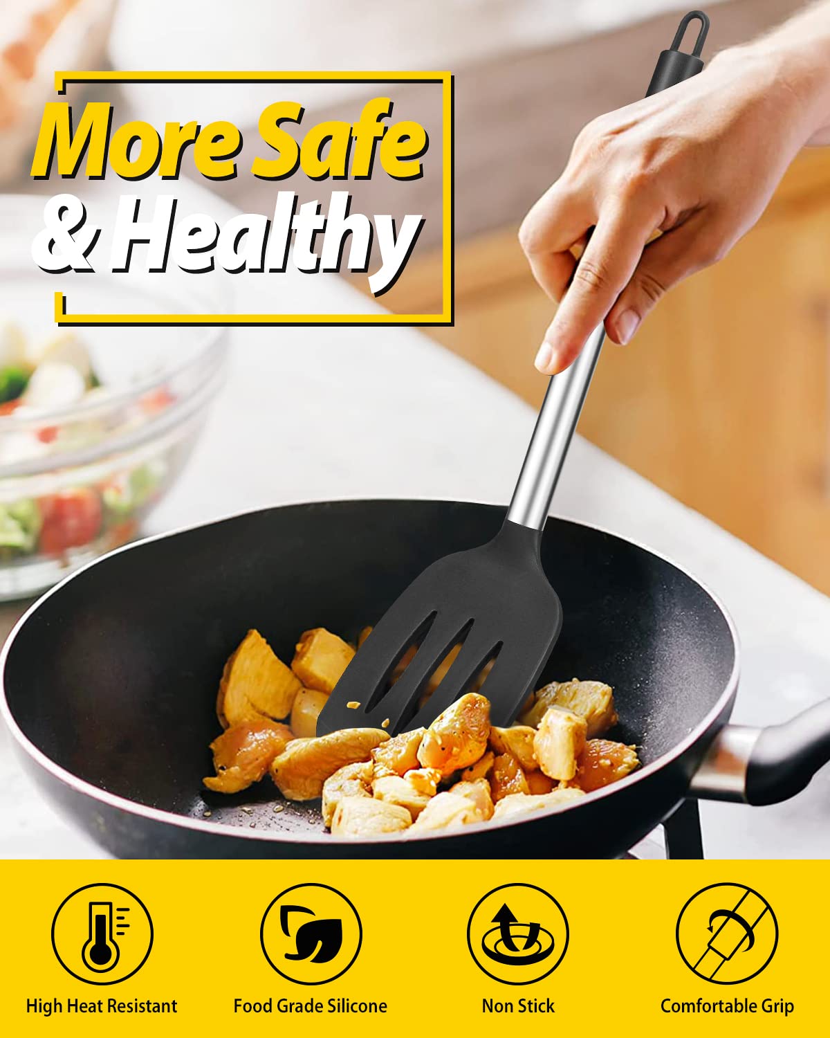 Foto 5 pulgar | Juego De Utensilios De Cocina Bundlepro, Silicona Antiadherente, 4 Piezas - Venta Internacional.