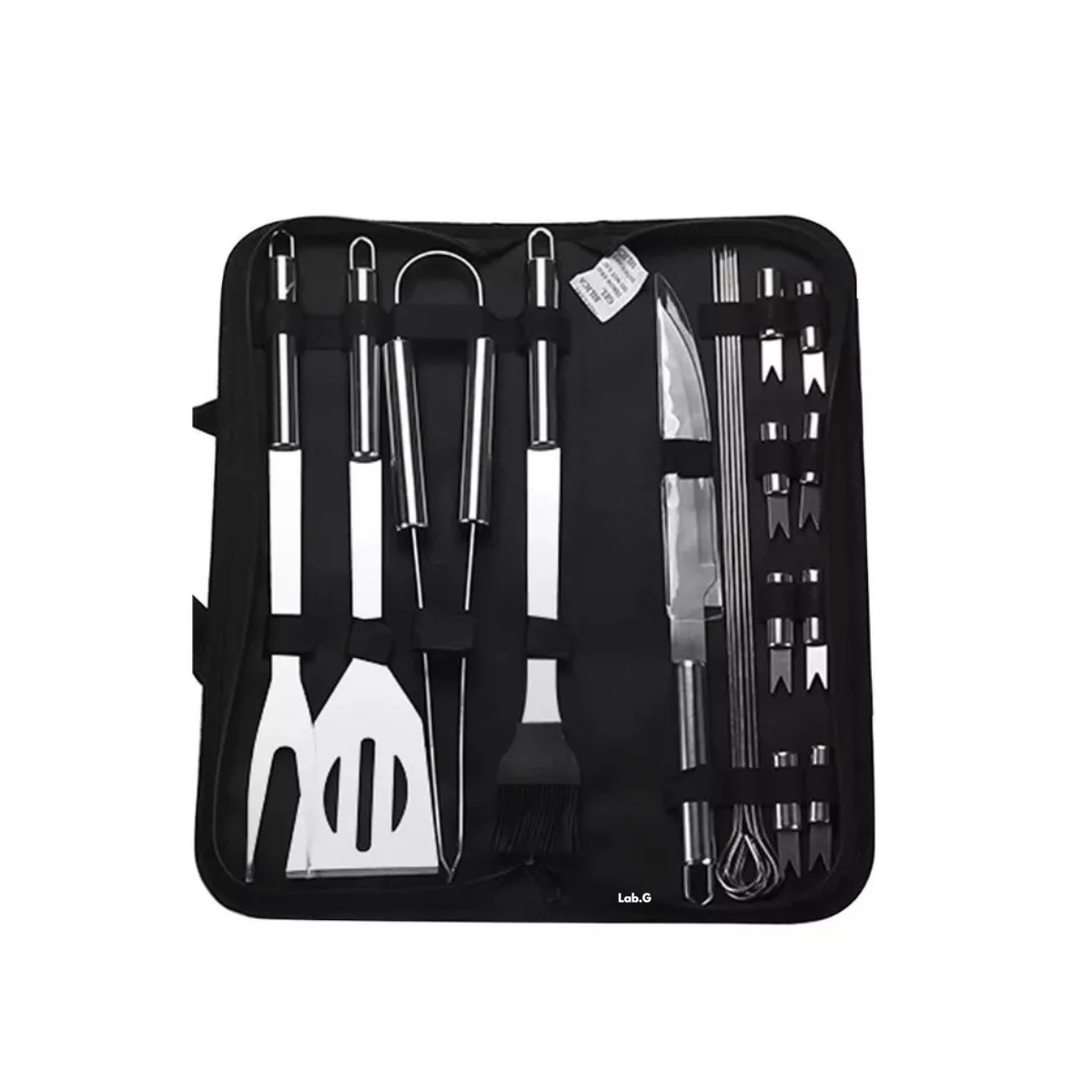 Foto 1 | Juego De 18 Utensilios De Barbacoa De Acero Inoxidable Lab.g Negro