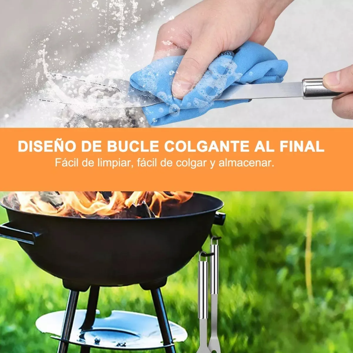 Foto 2 | Juego De 18 Utensilios De Barbacoa De Acero Inoxidable Lab.g Negro
