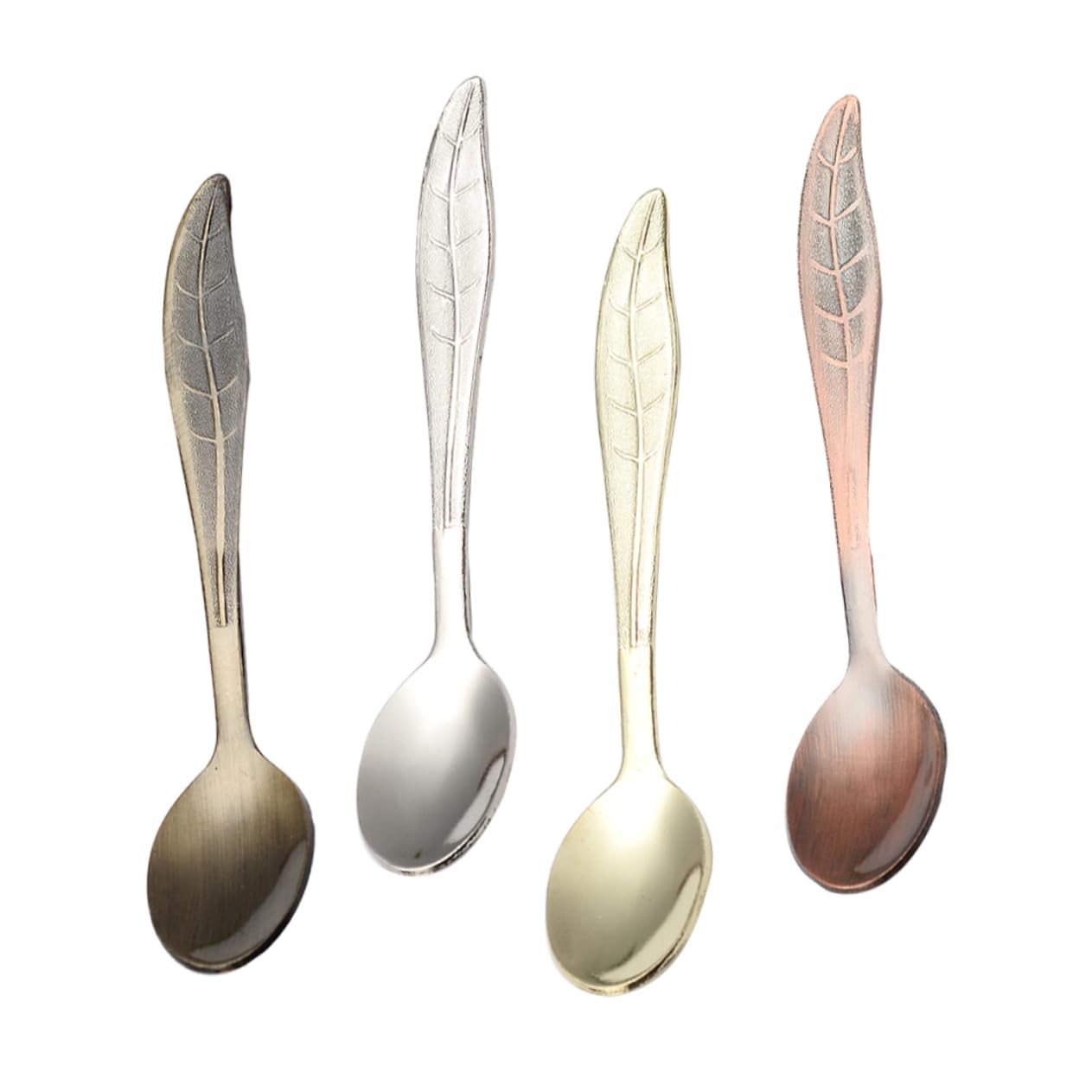 Cucharas De Café Feltechelectr Vintage Leaf De Acero Inoxidable, 4 Unidades - Venta Internacional.