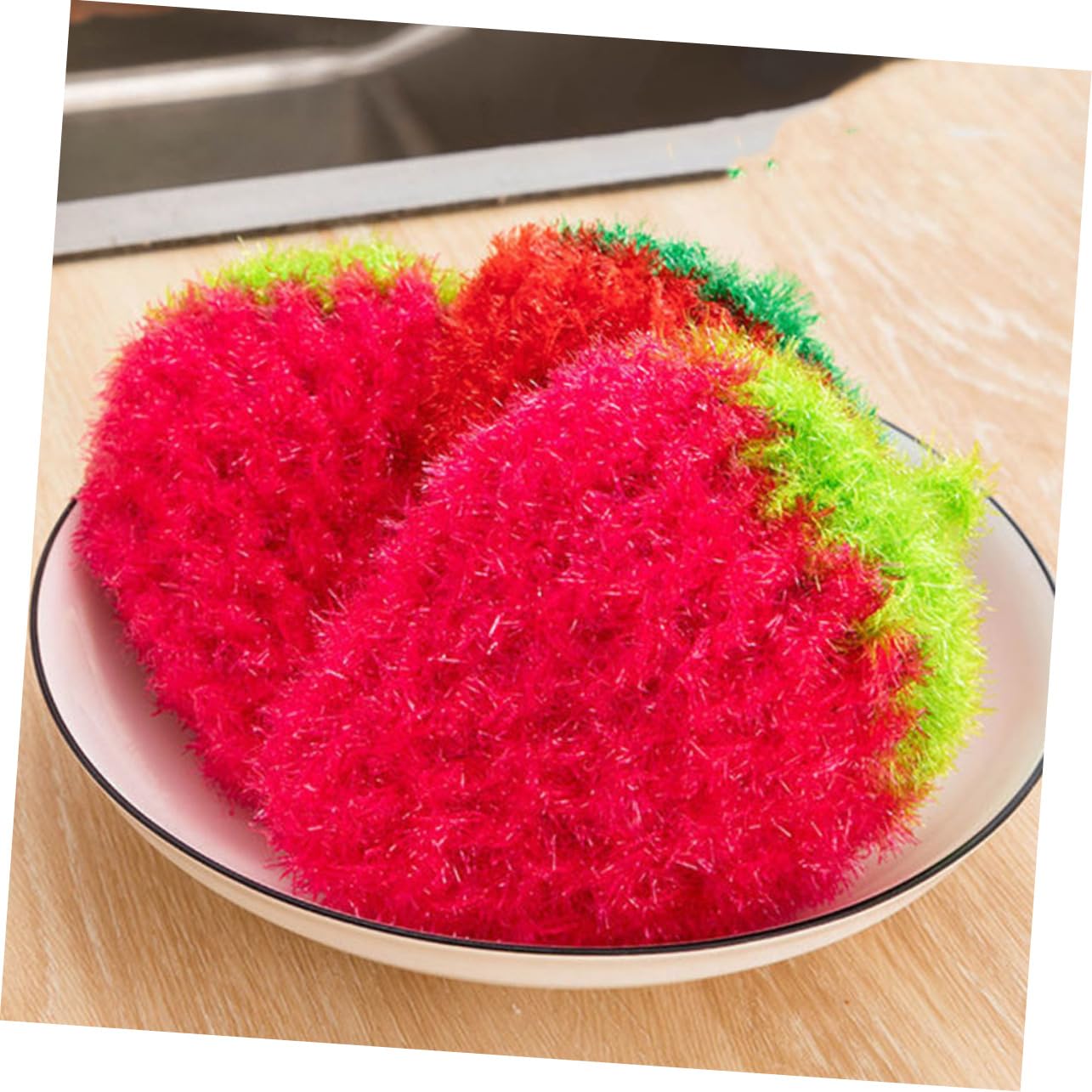 Foto 7 | Juego De Paños De Cocina Feltechelectr Creative Strawberry X3 Red - Venta Internacional.