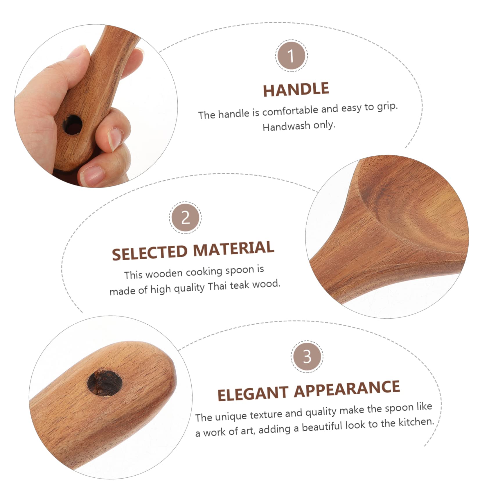 Foto 8 pulgar | Cuchara De Arroz De Madera, Espátula Antiadherente, Pala De Cocina Feltechelectr - Venta Internacional.