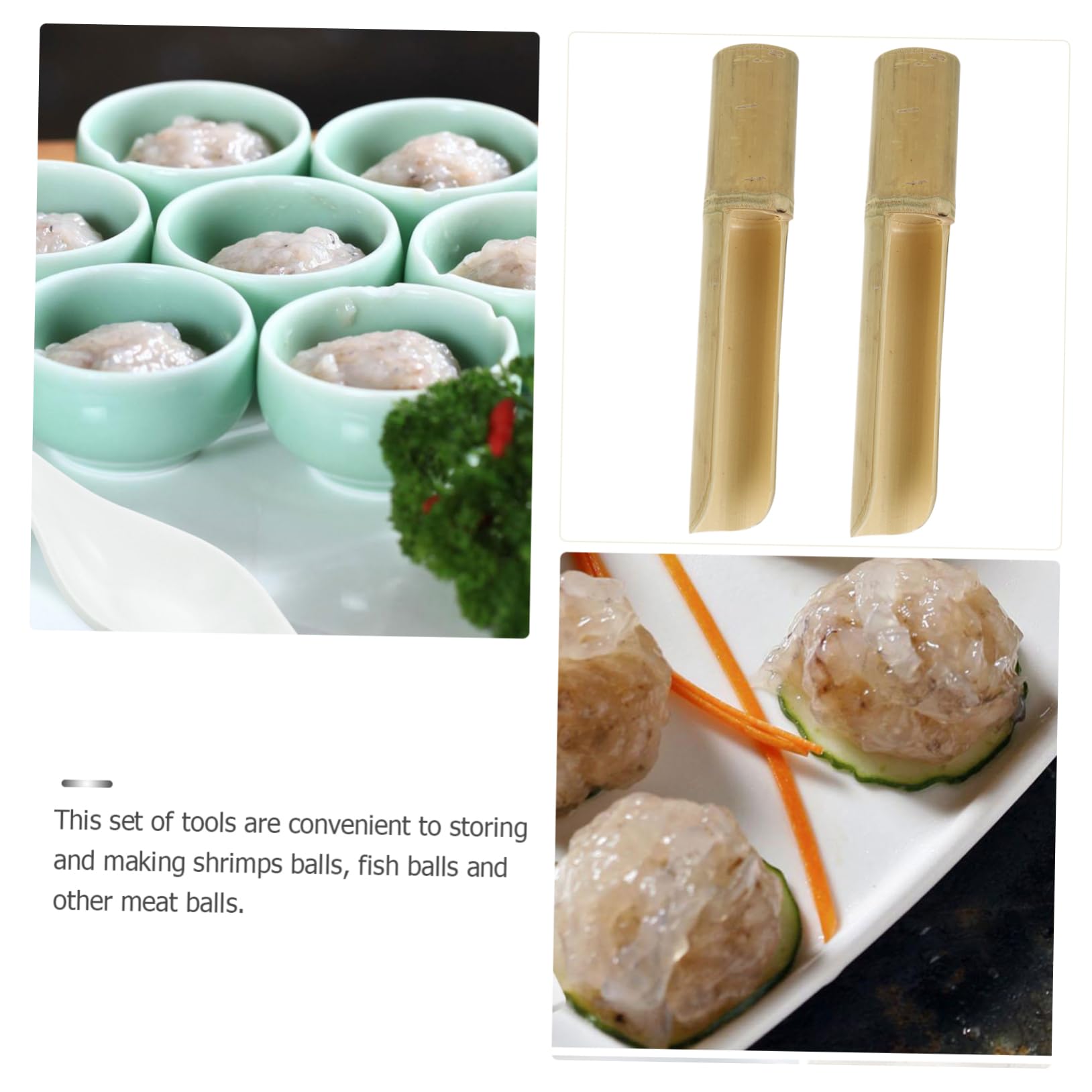 Foto 2 | Cuchara Para Hacer Albóndigas Feltechelectr Antiadherente Para Camarones, 2 Unidades, Bambú - Venta Internacional.