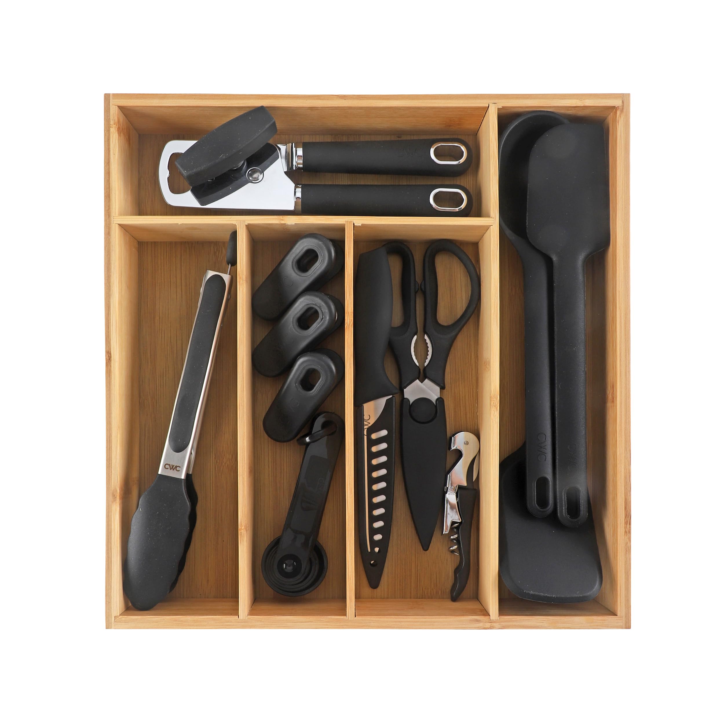 Foto 2 pulgar | Juego De Utensilios De Cocina Cook With Color Bamboo, 18 Piezas Con Organizador - Venta Internacional.