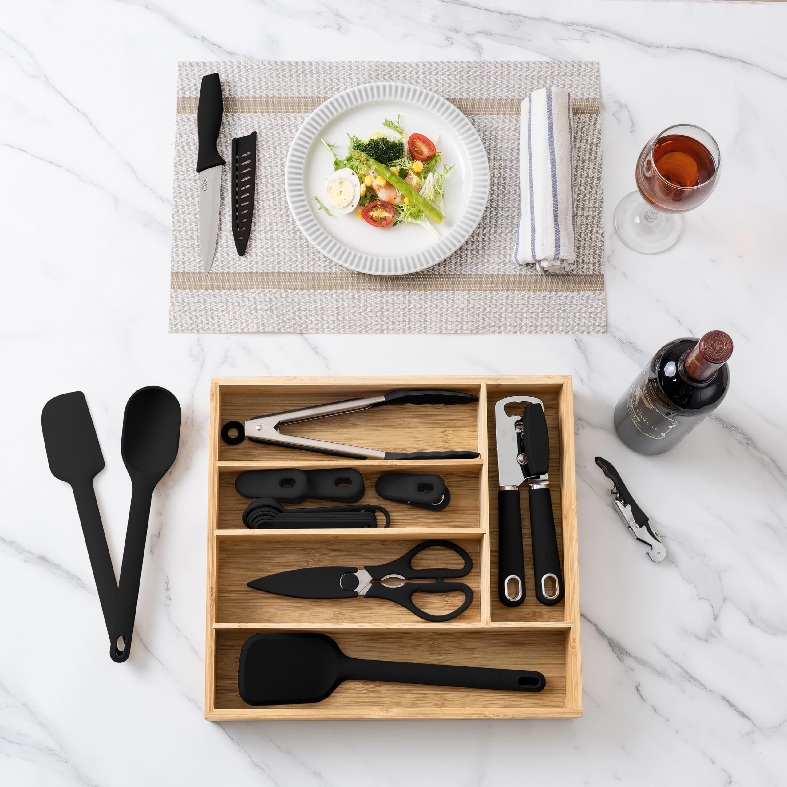 Foto 7 pulgar | Juego De Utensilios De Cocina Cook With Color Bamboo, 18 Piezas Con Organizador - Venta Internacional.