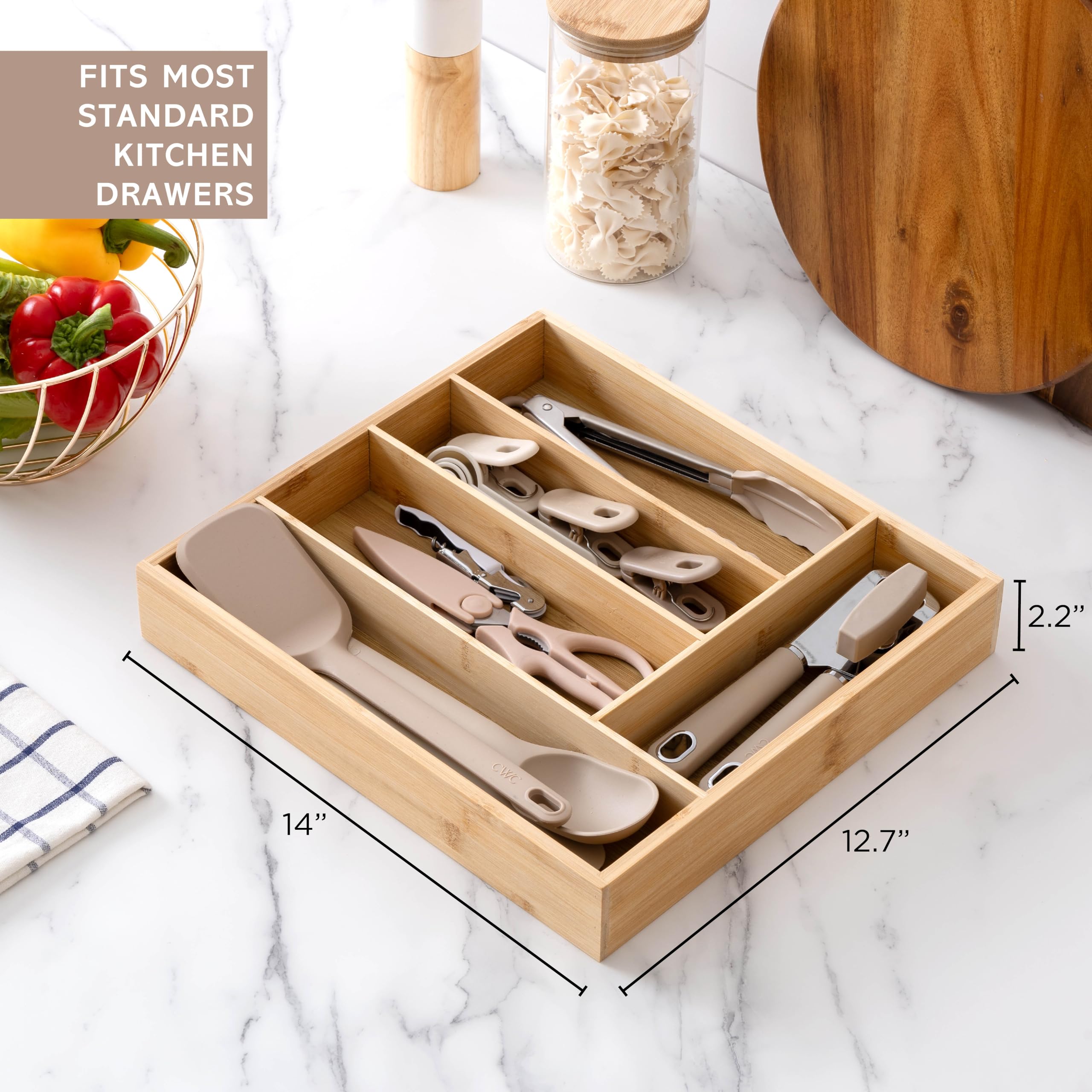 Foto 5 | Juego De Utensilios De Cocina Cook With Color Bamboo, 18 Piezas Con Organizador - Venta Internacional.