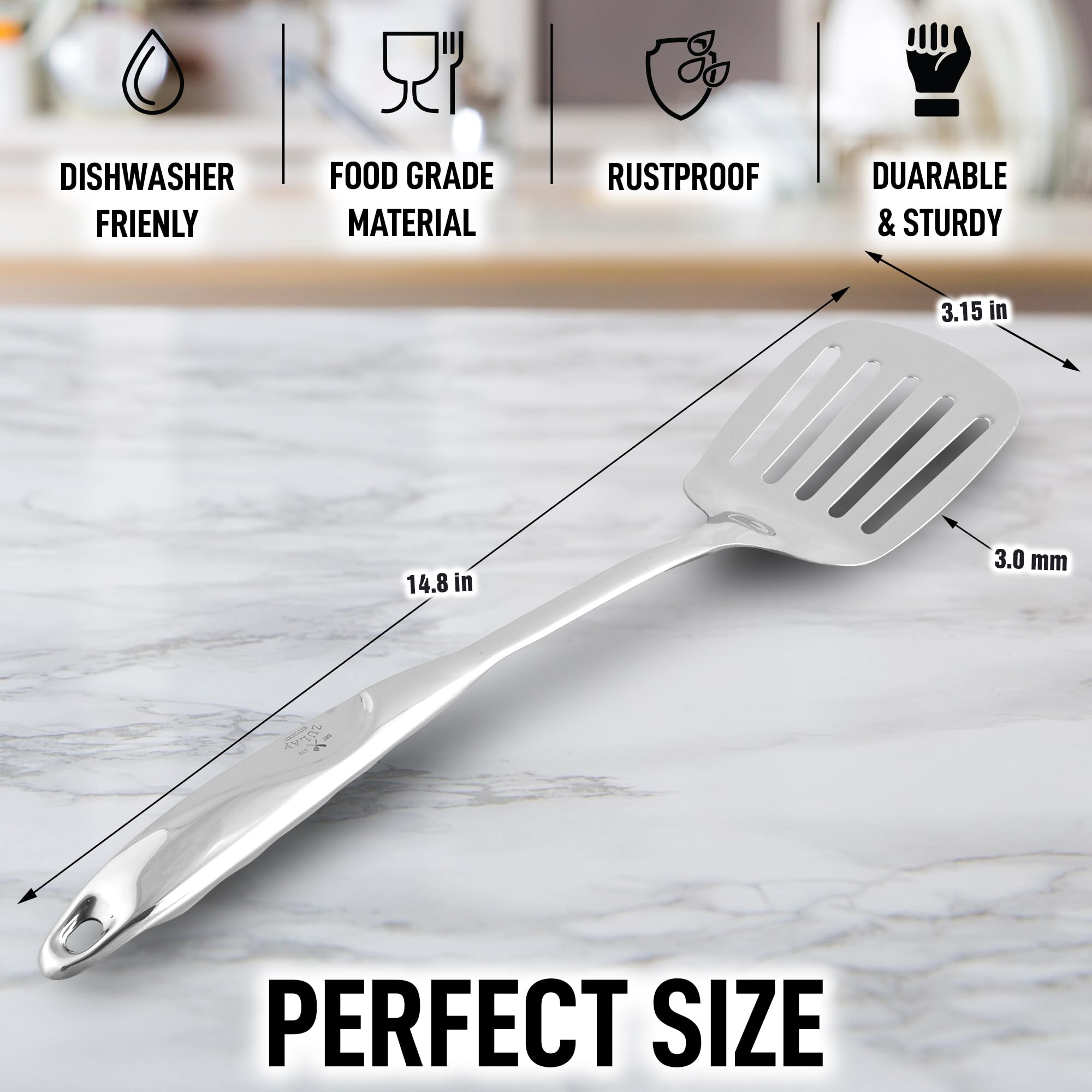 Foto 4 | Utensilio De Cocina Zulay Kitchen, De Acero Inoxidable, Ranurado - Venta Internacional.