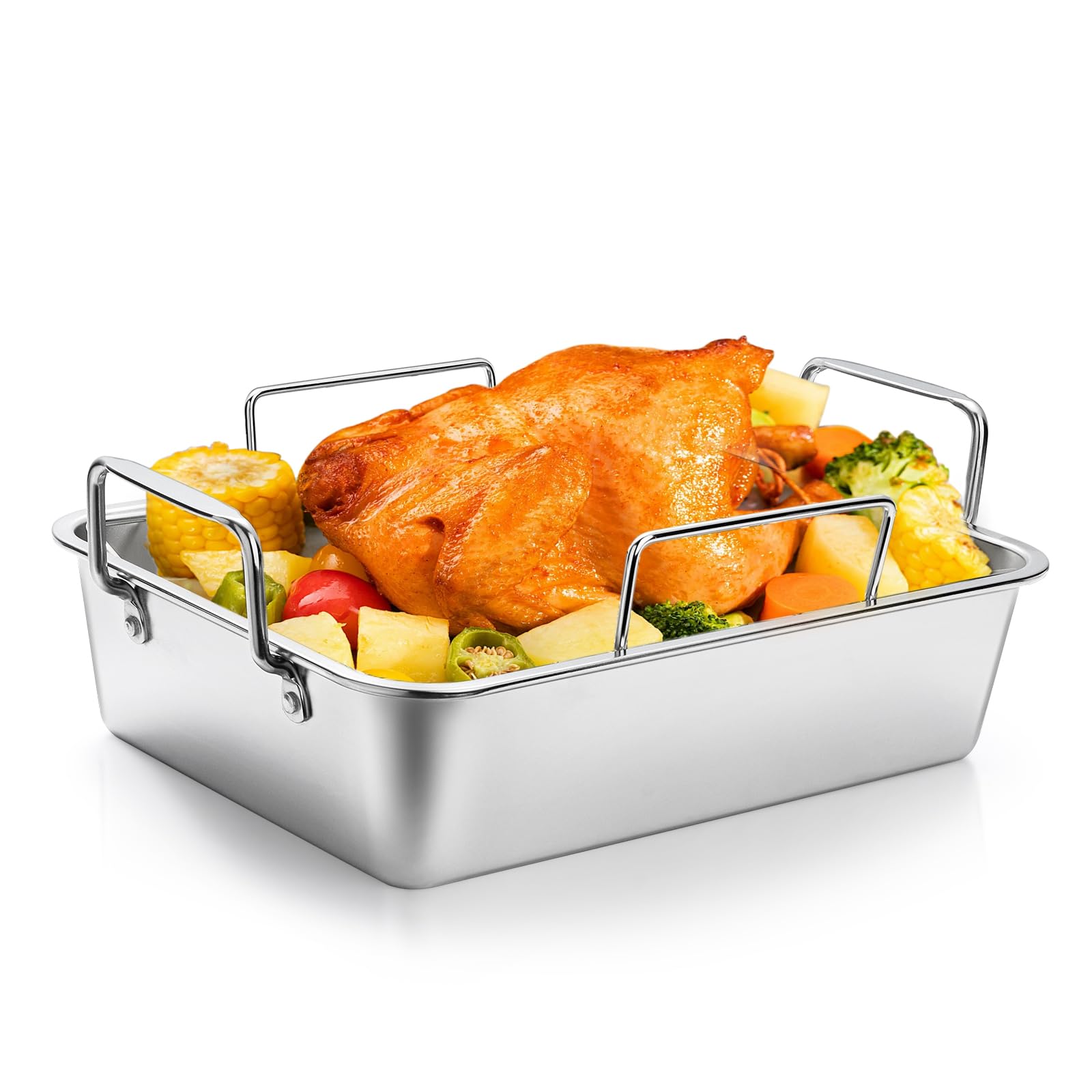 Foto 1 | Asadera Ewfen De Acero Inoxidable Para Asar Pavo, 35 X 25 Cm - Venta Internacional.