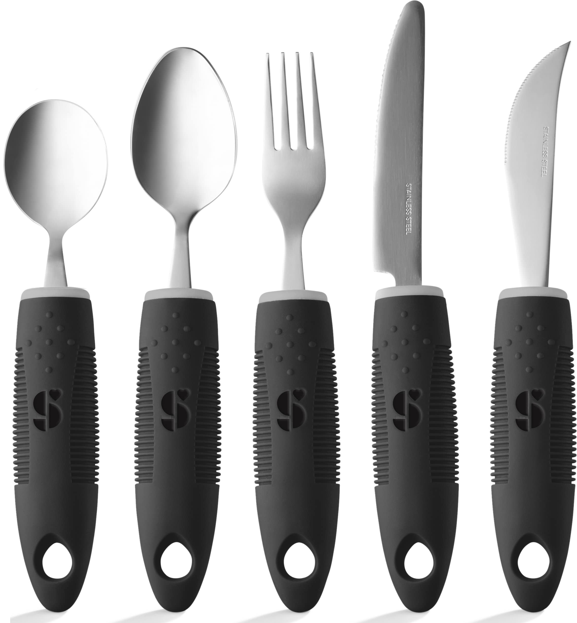 Juego De Cocina Adaptive Utensilios Special Supplies De 5 Piezas, Color Negro - Venta Internacional.