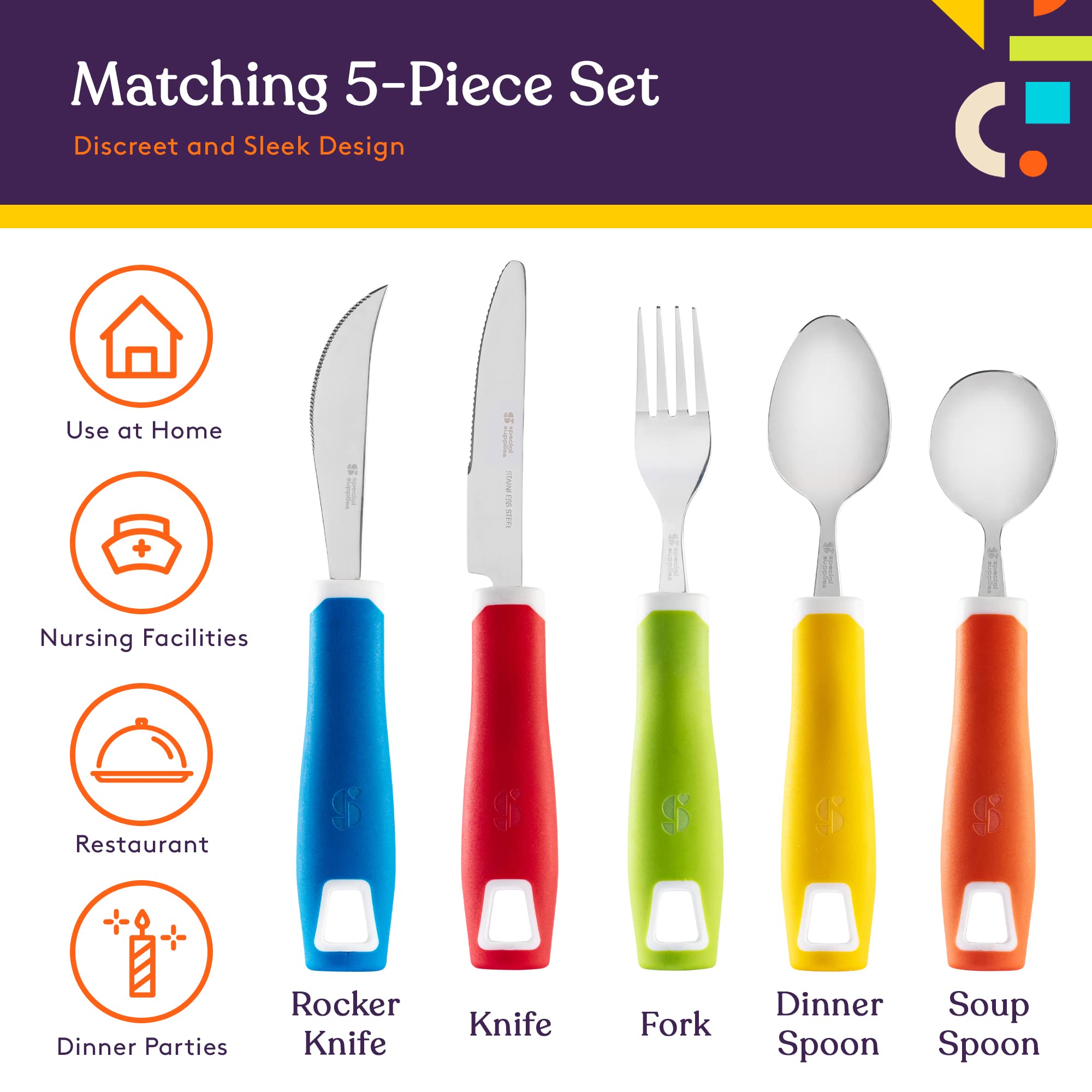 Foto 3 | Juego De Cocina De 5 Piezas Adaptive Utensilios Special Supplies - Venta Internacional.