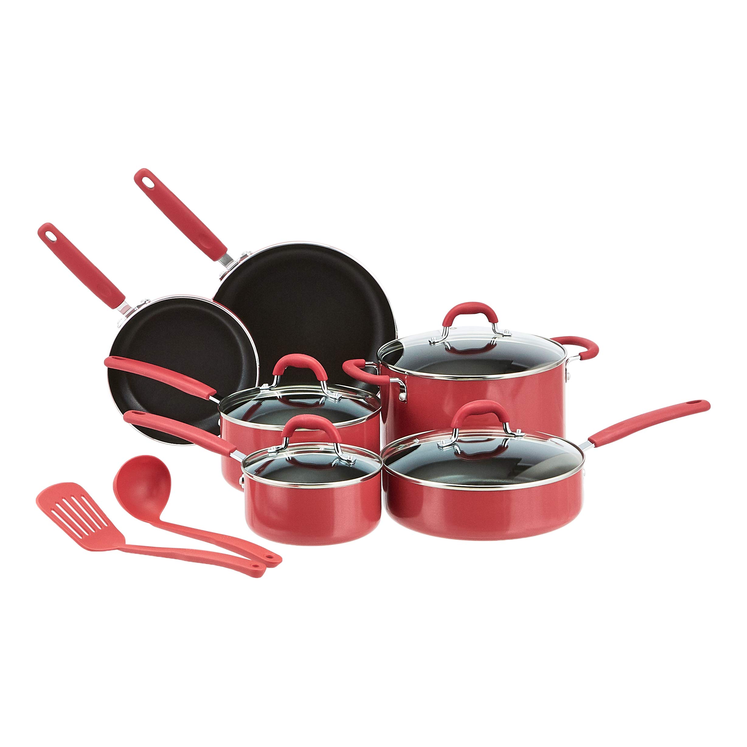 Foto 2 pulgar | Juego De Utensilios De Cocina Amazon Basics Aluminium Ns Red 12 Piezas - Venta Internacional.