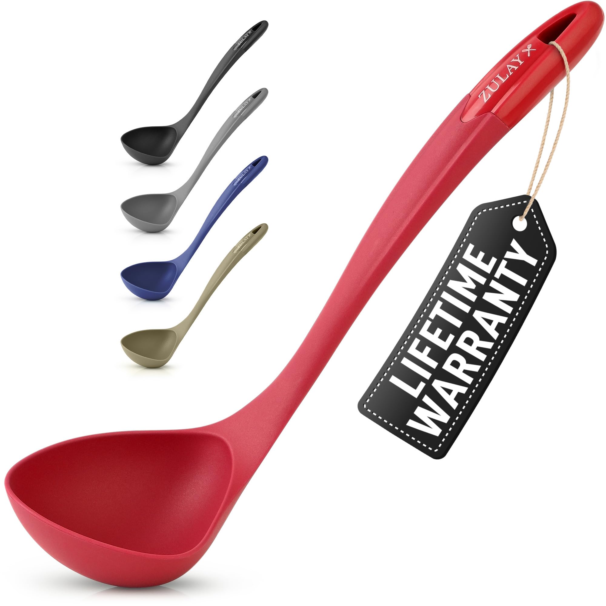 Foto 1 | Cucharón Para Sopa Zulay Kitchen, Cómodo Agarre, Nailon, Rojo - Venta Internacional.