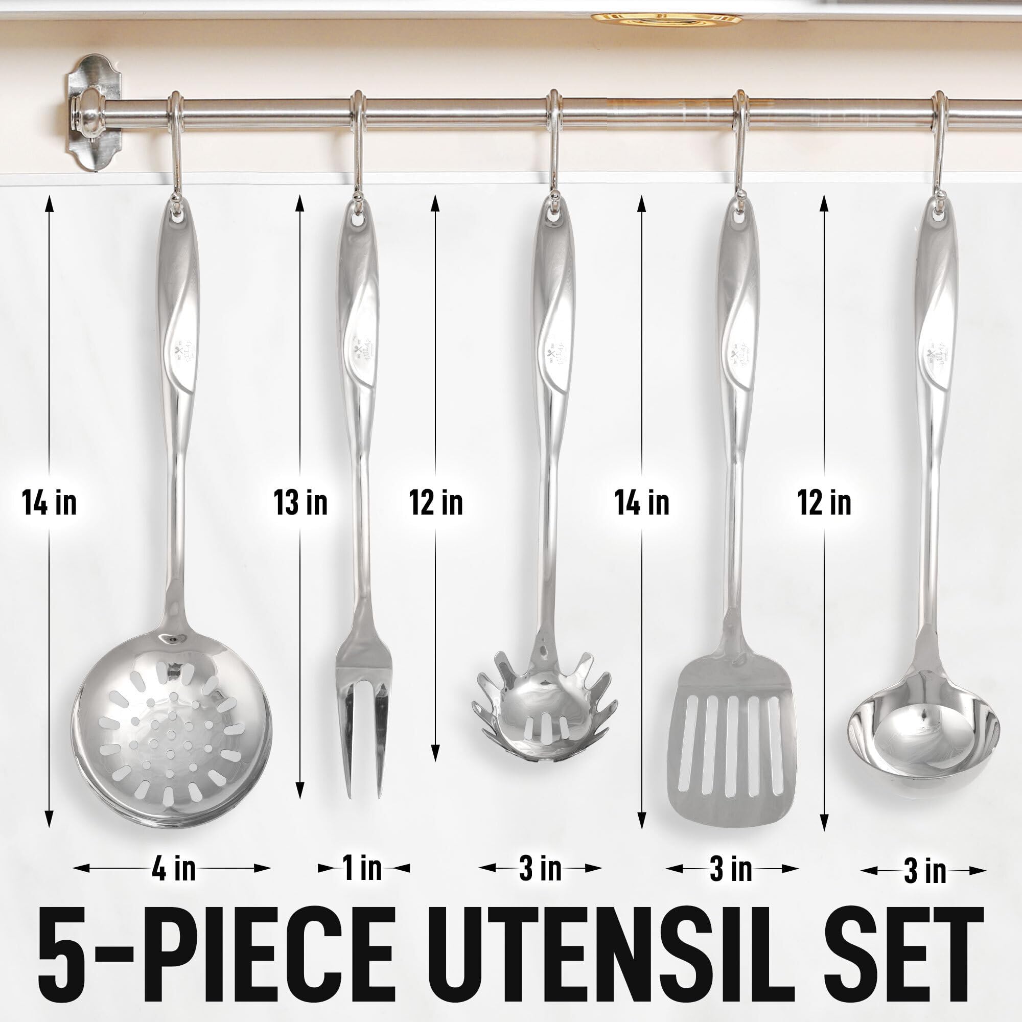 Foto 4 pulgar | Juego De Utensilios De Cocina Zulay Kitchen De Acero Inoxidable, 5 Piezas - Venta Internacional.