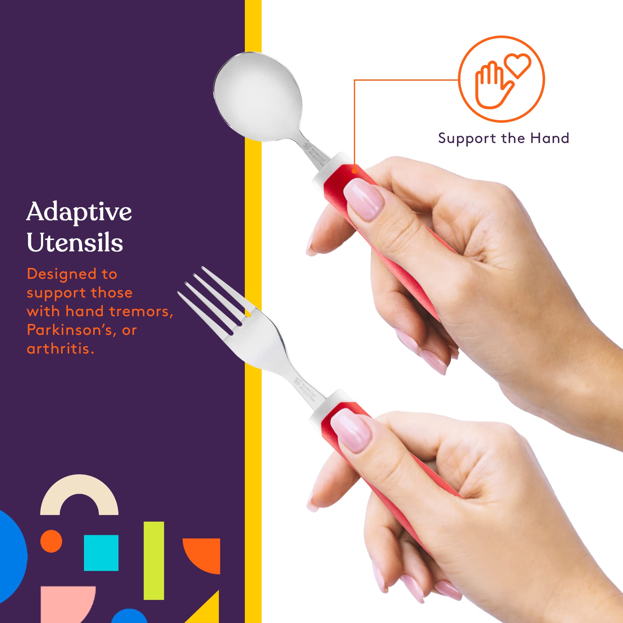 Foto 6 pulgar | Juego De 5 Piezas De Acero Inoxidable Adaptive Utensilios Special Supplies - Venta Internacional.