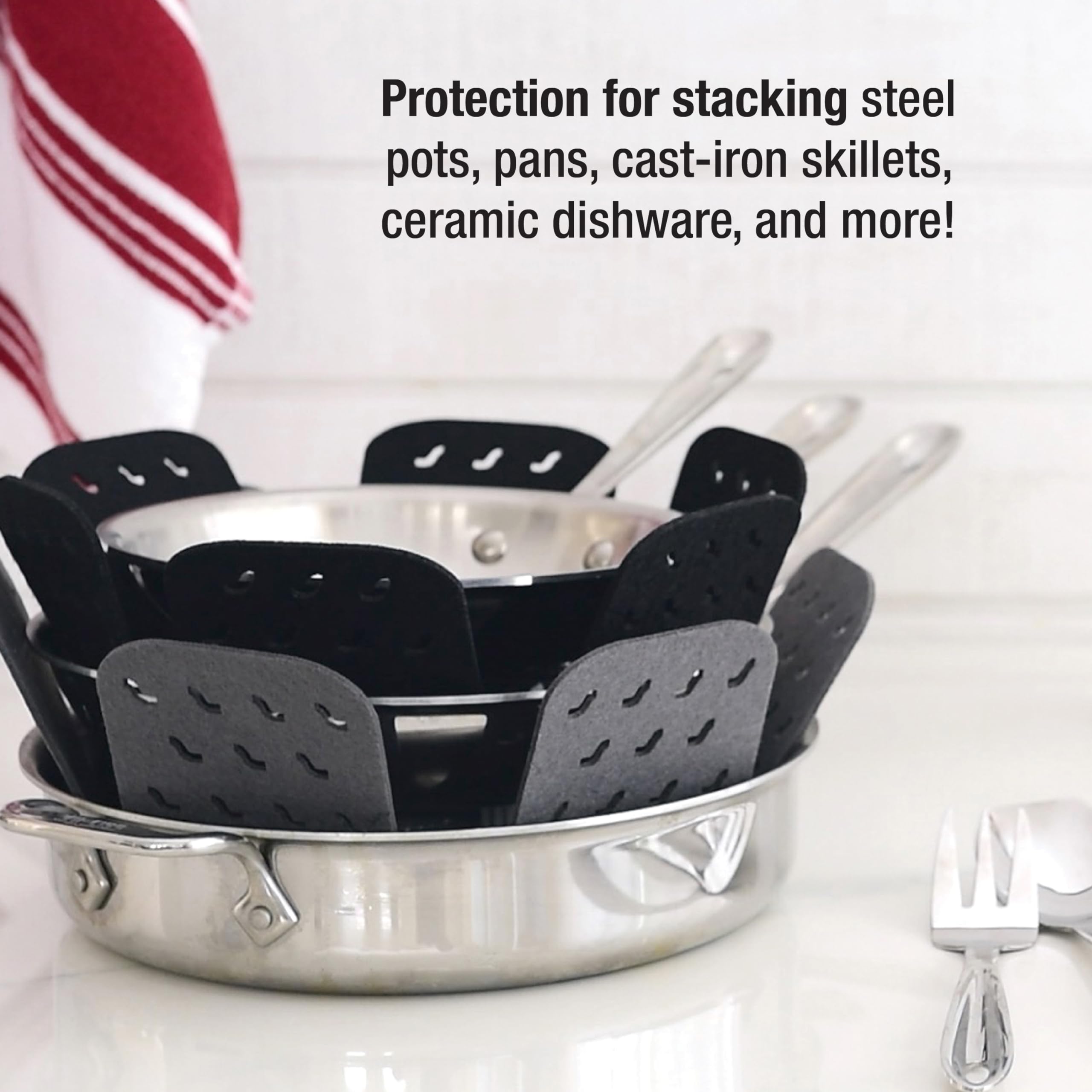 Foto 4 | Protectores De Utensilios De Cocina All-clad Premium Para Ollas Y Sartenes (3 Piezas) - Venta Internacional.