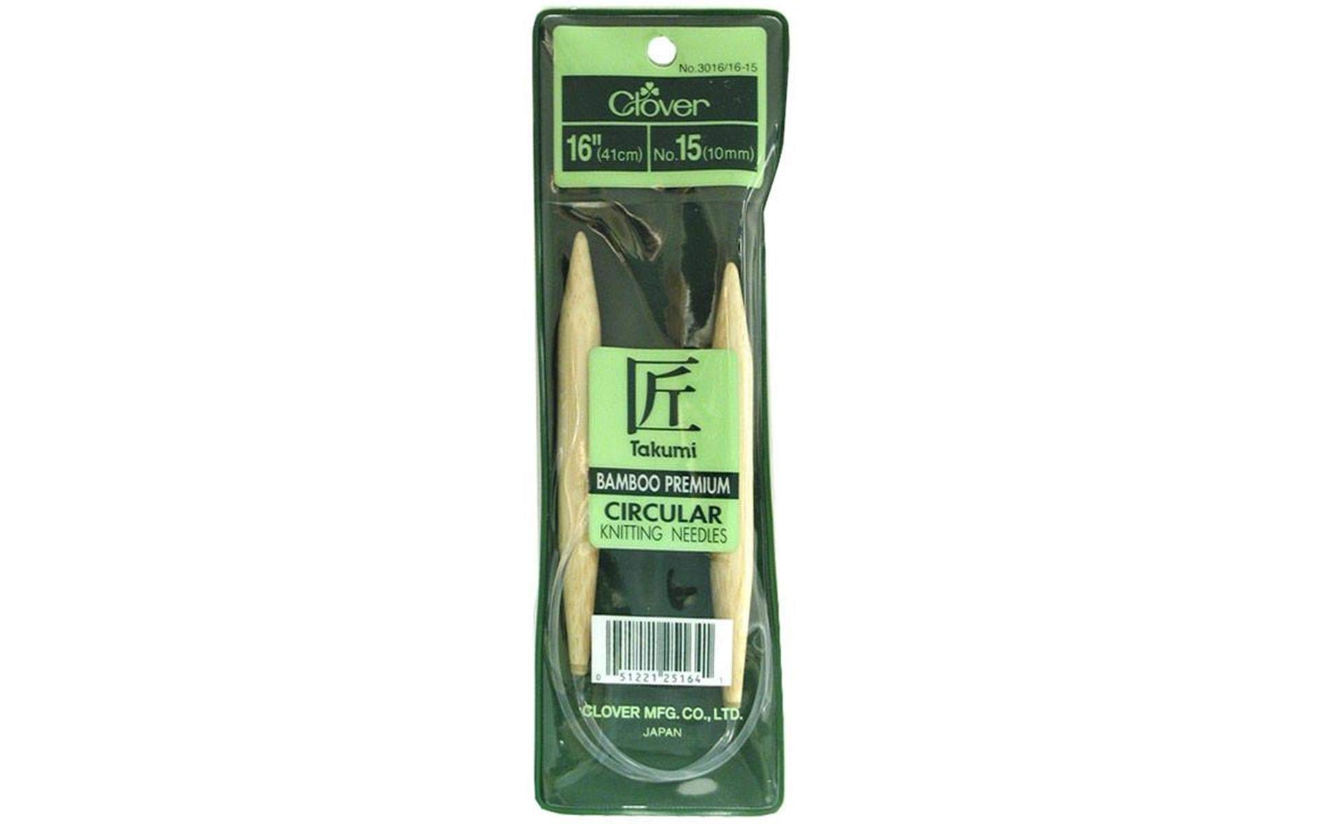 Agujas De Tejer Clover Takumi Bamboo Circular 40 Cm Tamaño 15 - Venta Internacional.