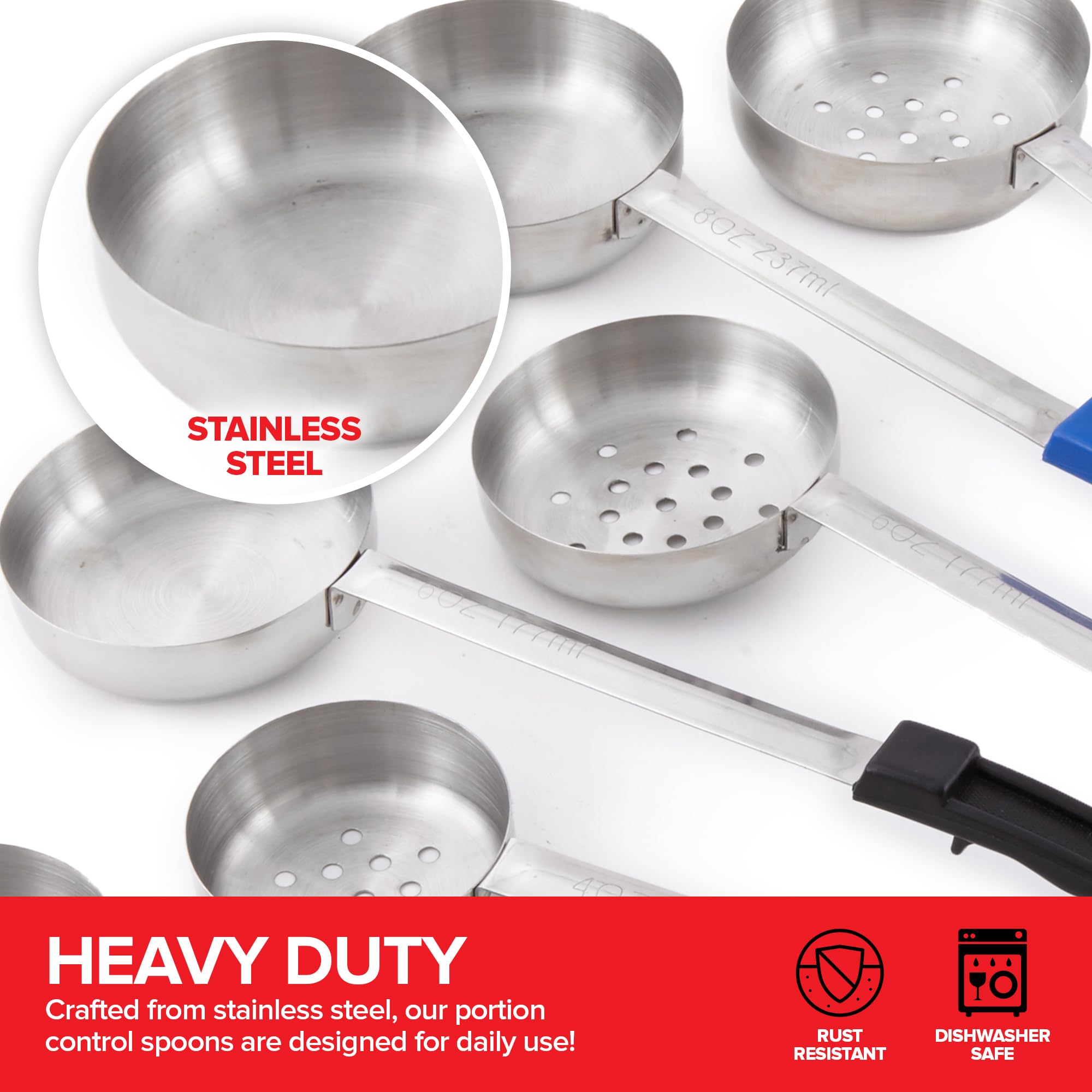 Foto 4 pulgar | Juego De 8 Cucharas Para Servir Portion Control Stock Your Home - Venta Internacional.